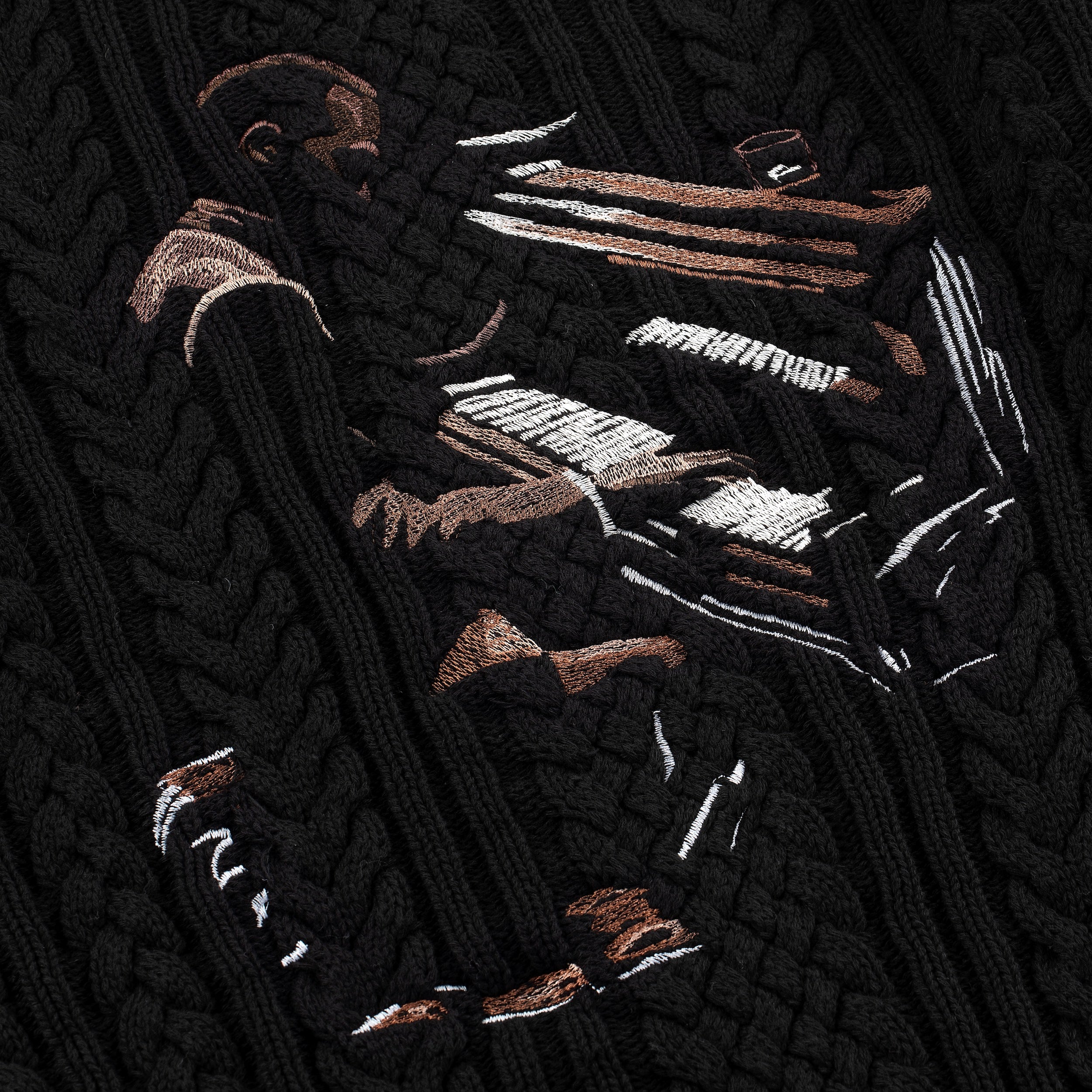 "Jazz" cable knit black - Image 3