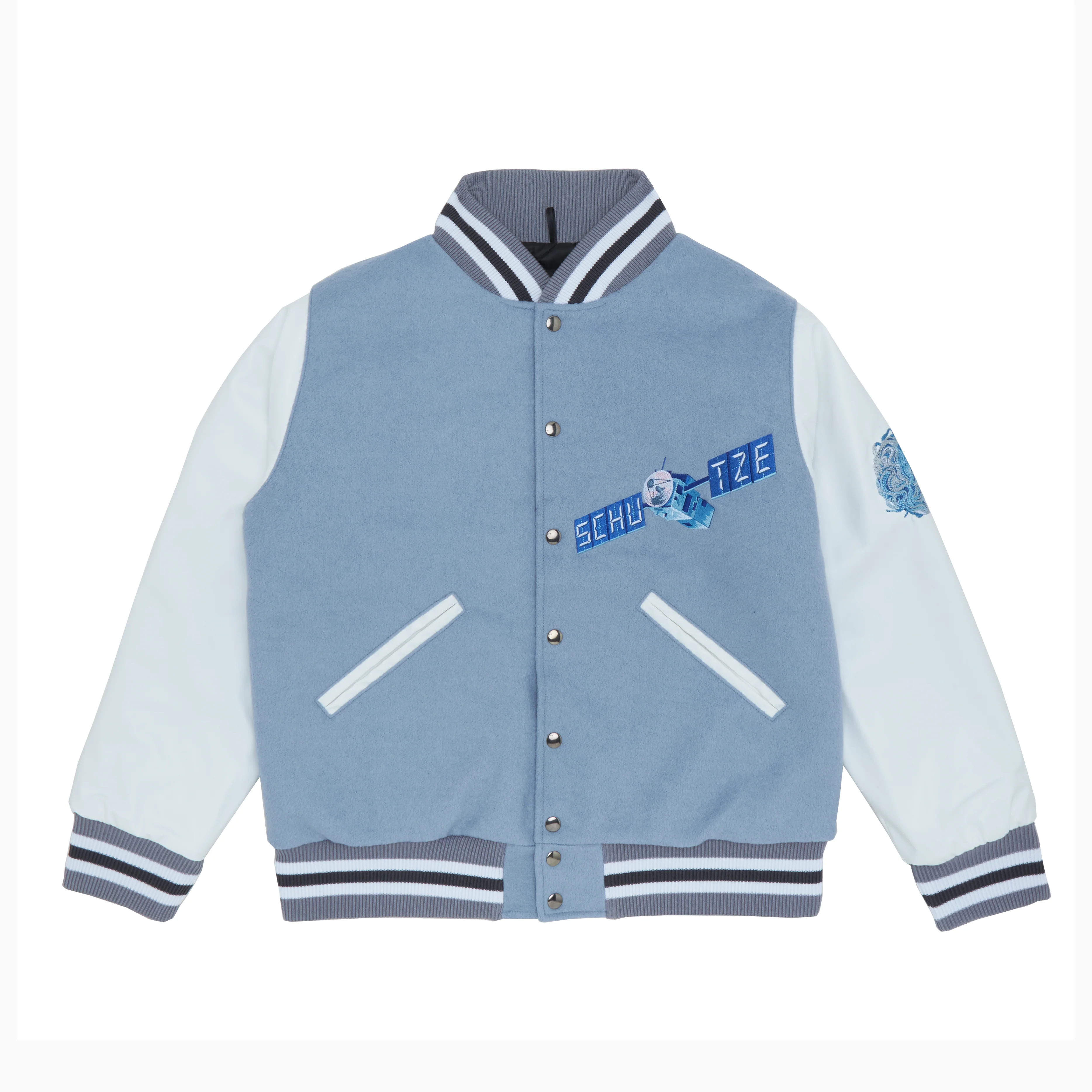 "asteroids" Varsity Jacket blue-grey