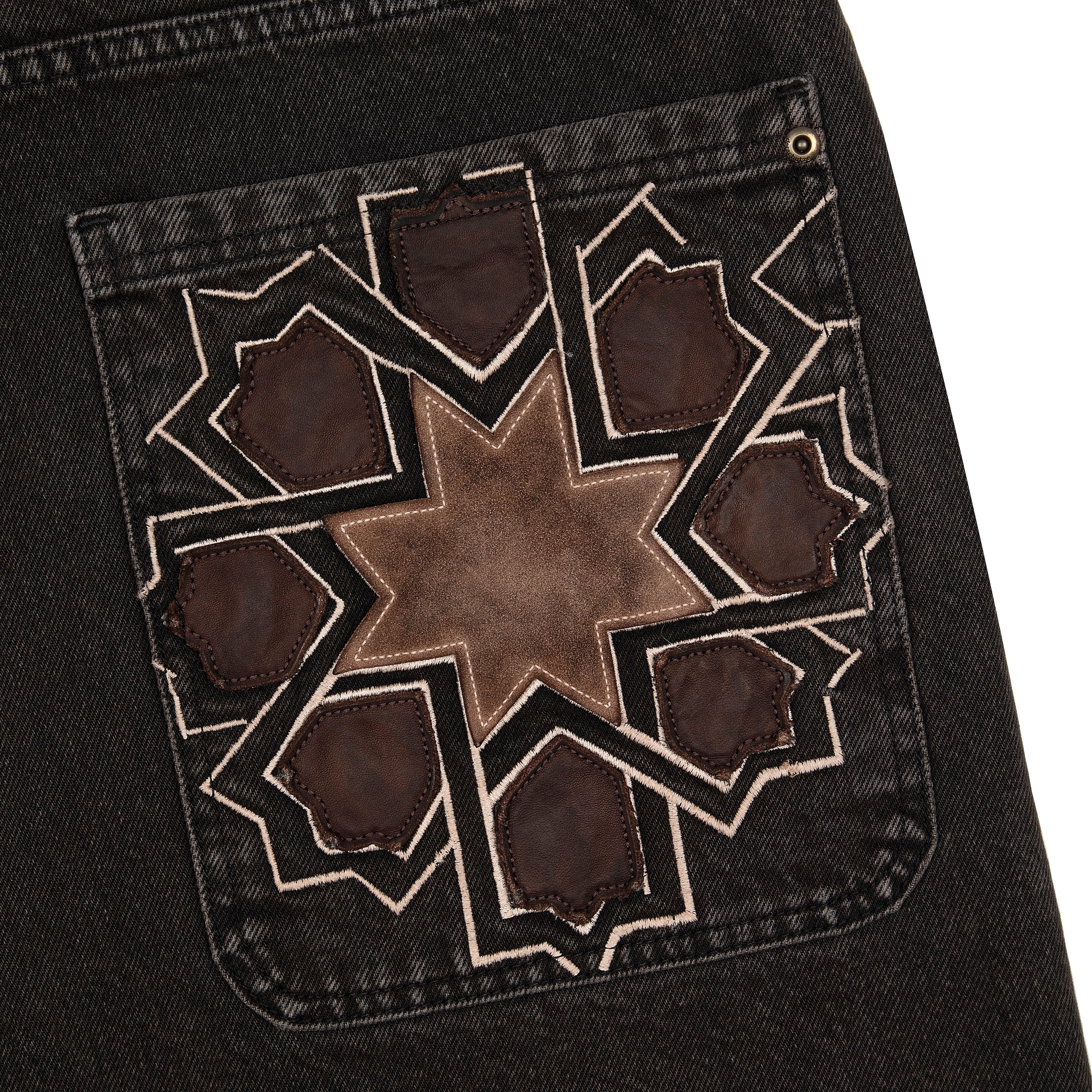 "aziza" brown washed Jorts - Image 5
