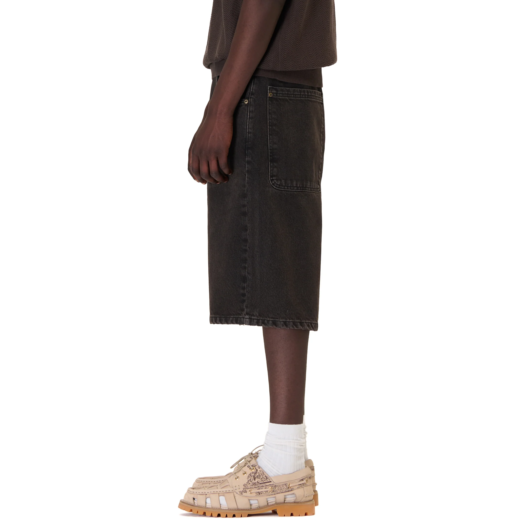 "aziza" brown washed Jorts - Image 8