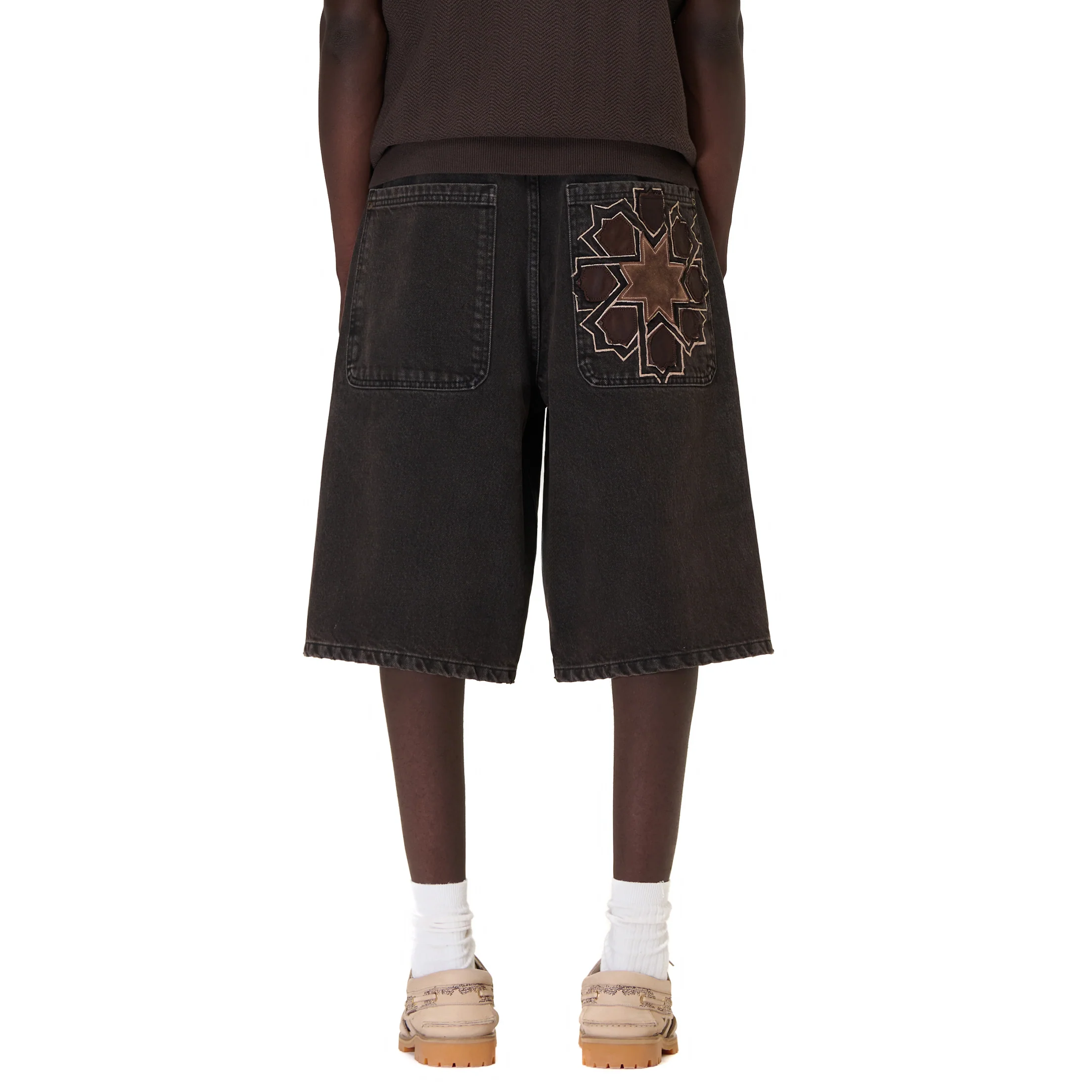 "aziza" brown washed Jorts - Image 9