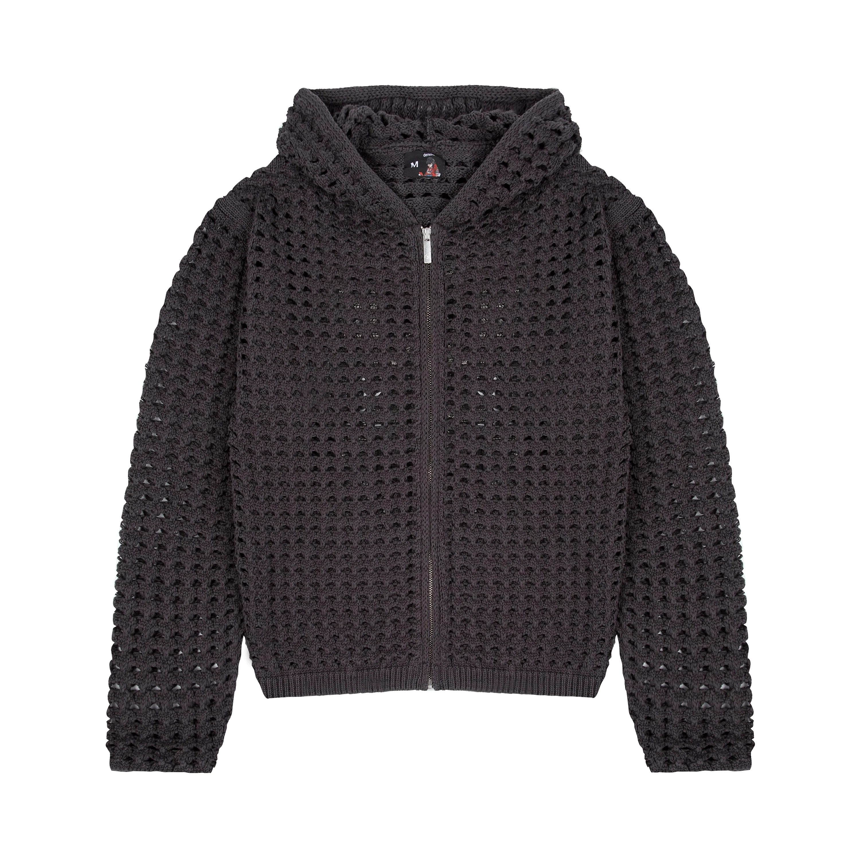"aziza" crochet zip up anthracite - Image 2