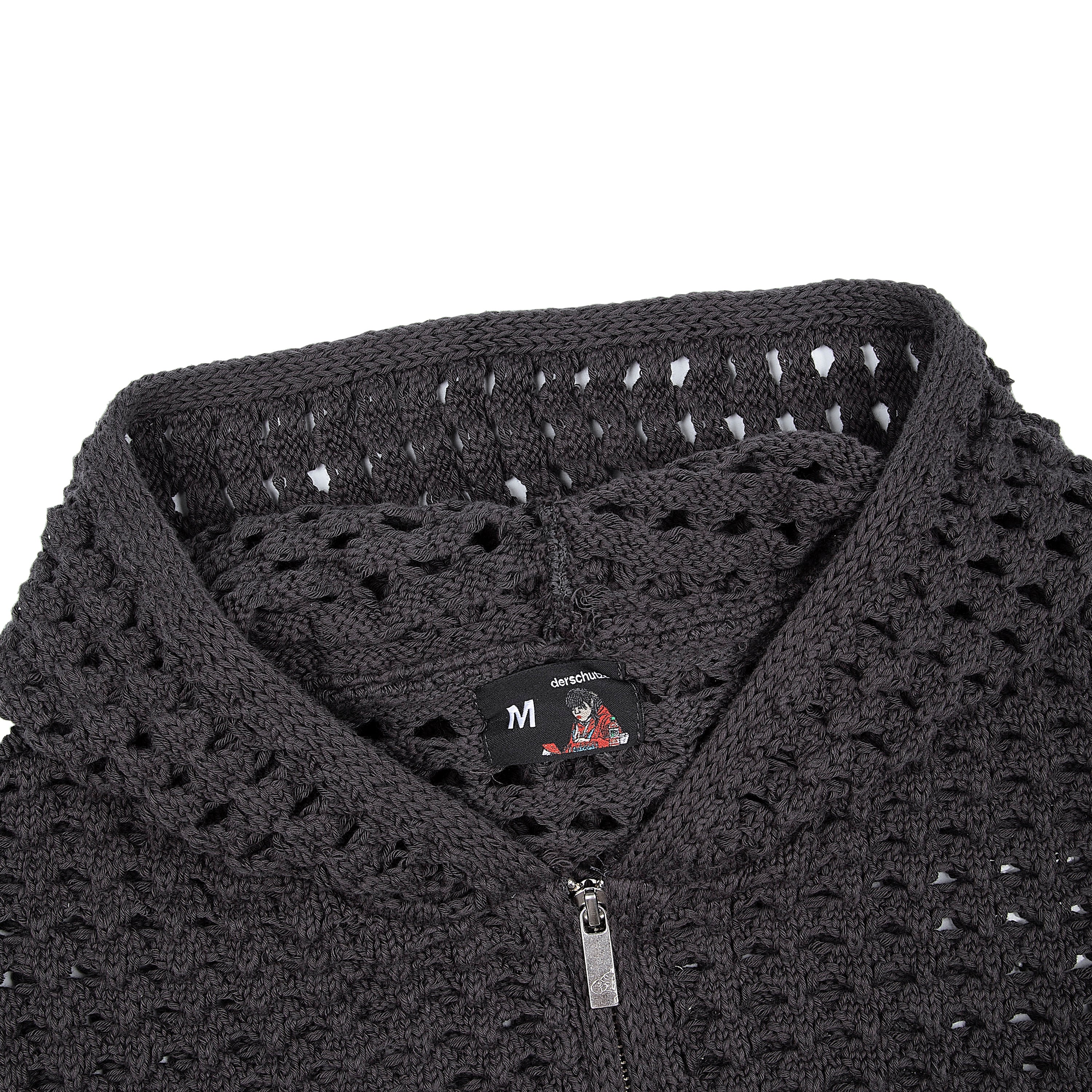 "aziza" crochet zip up anthracite - Image 3