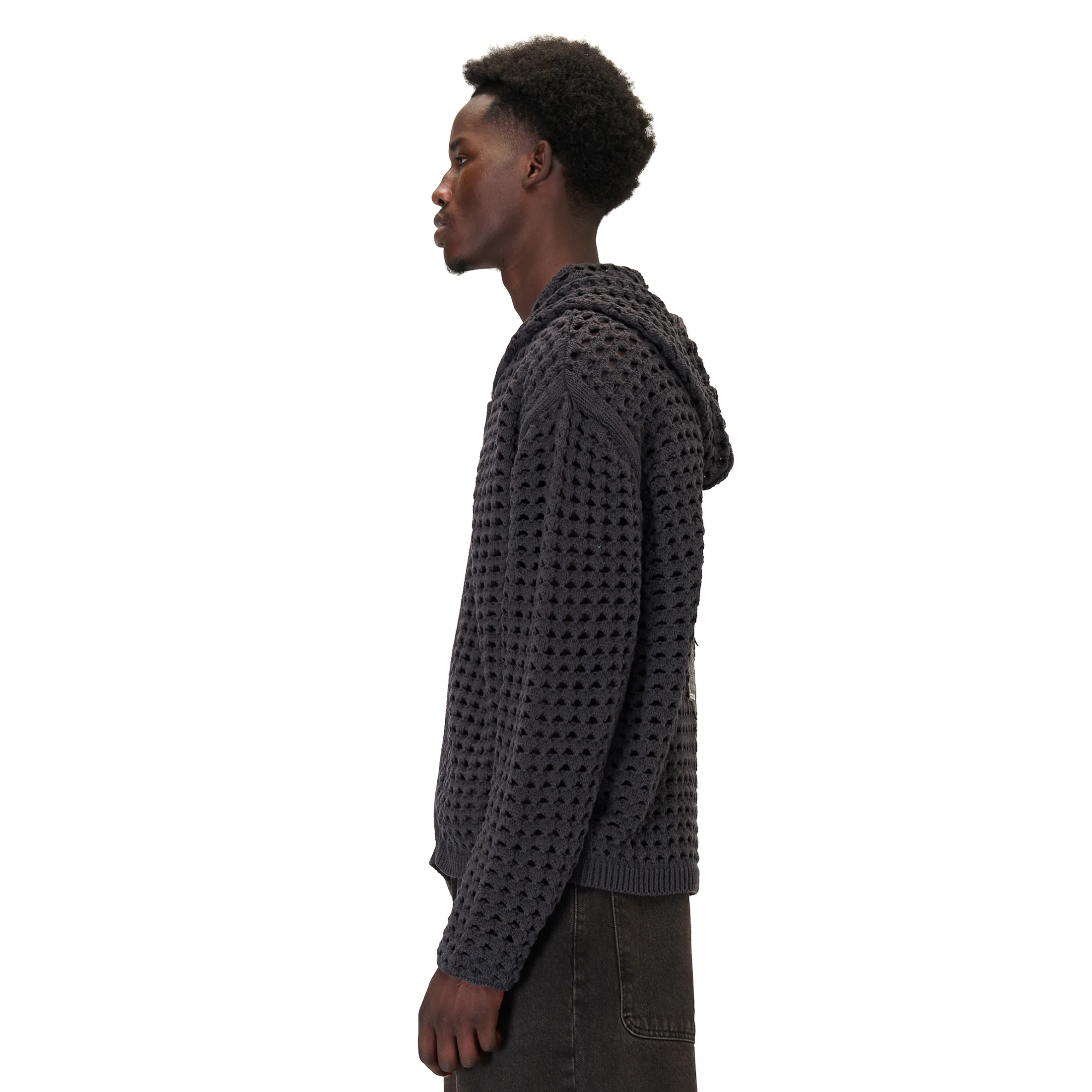 "aziza" crochet zip up anthracite - Image 7