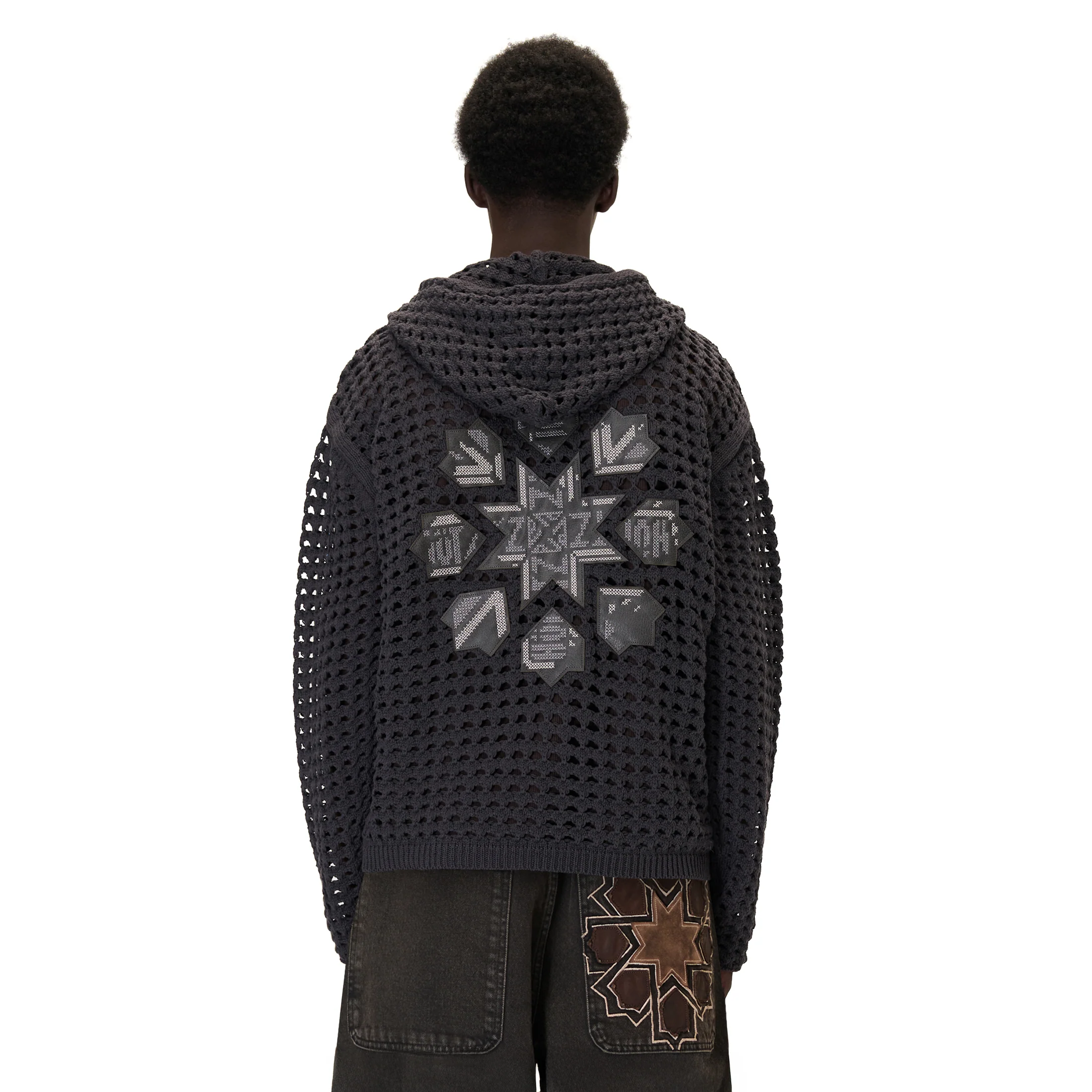 "aziza" crochet zip up anthracite - Image 8