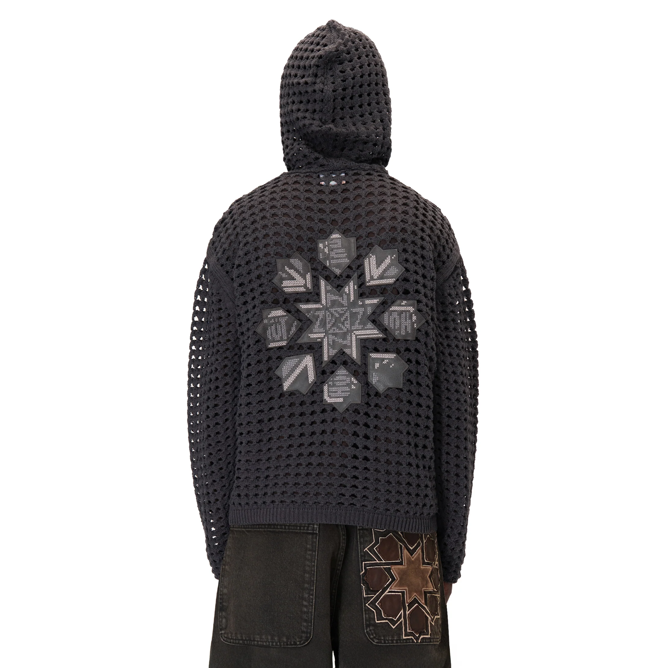 "aziza" crochet zip up anthracite - Image 9