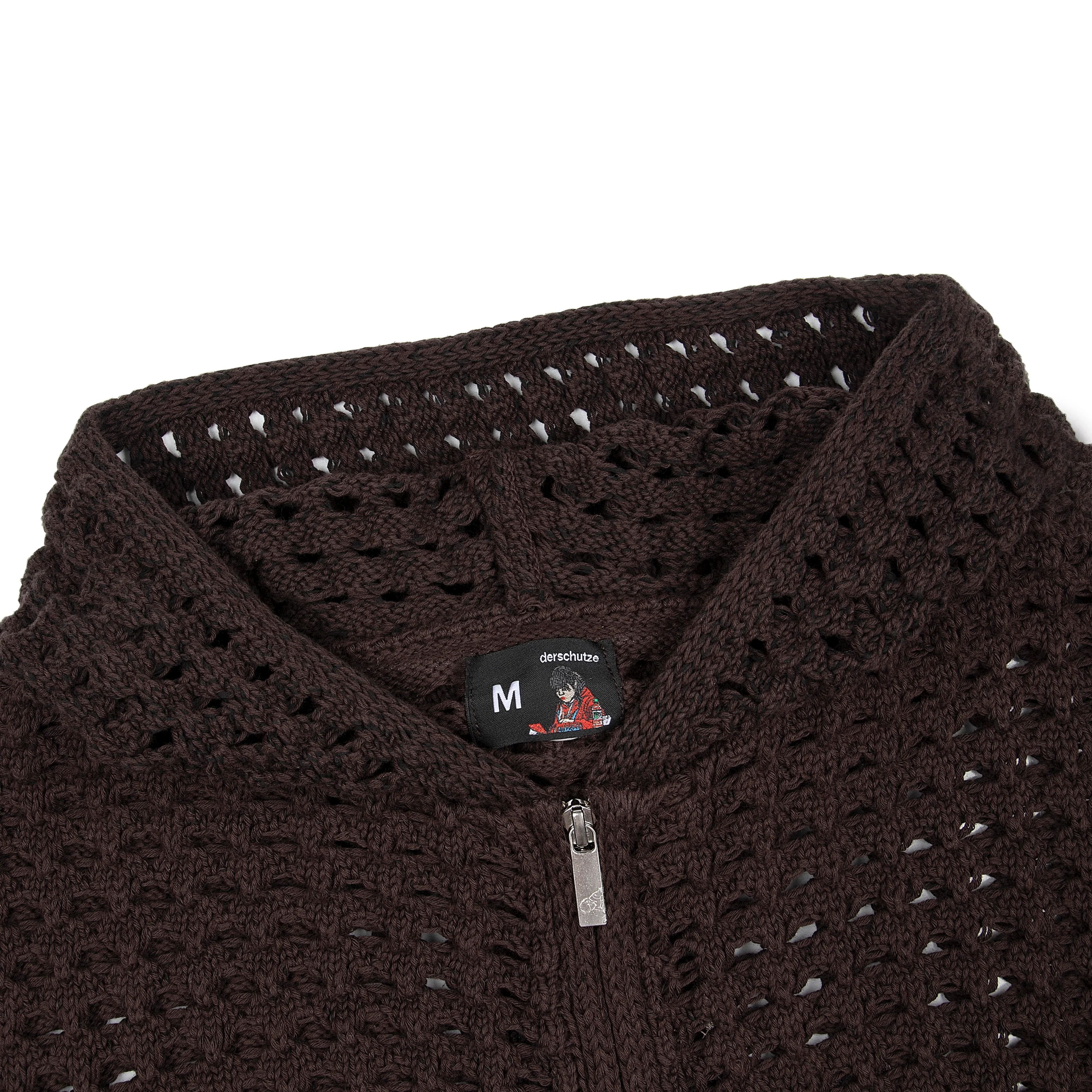 "aziza" crochet zip up brown - Image 3