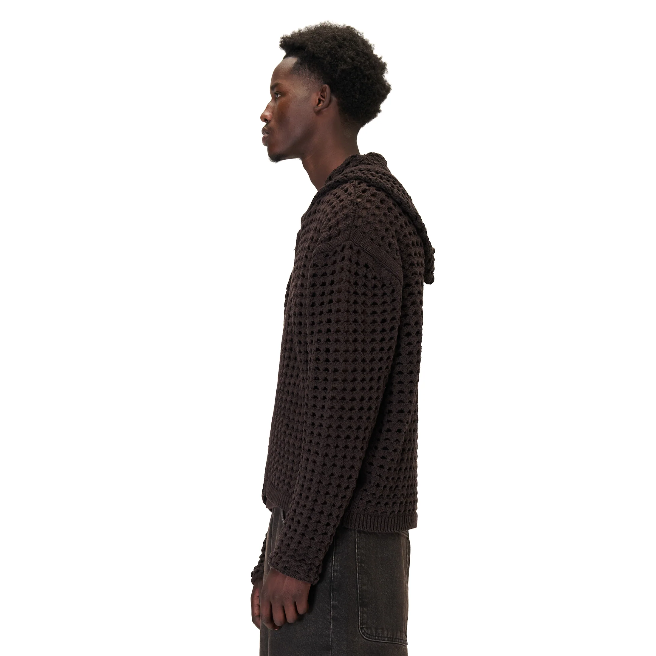 "aziza" crochet zip up brown - Image 7