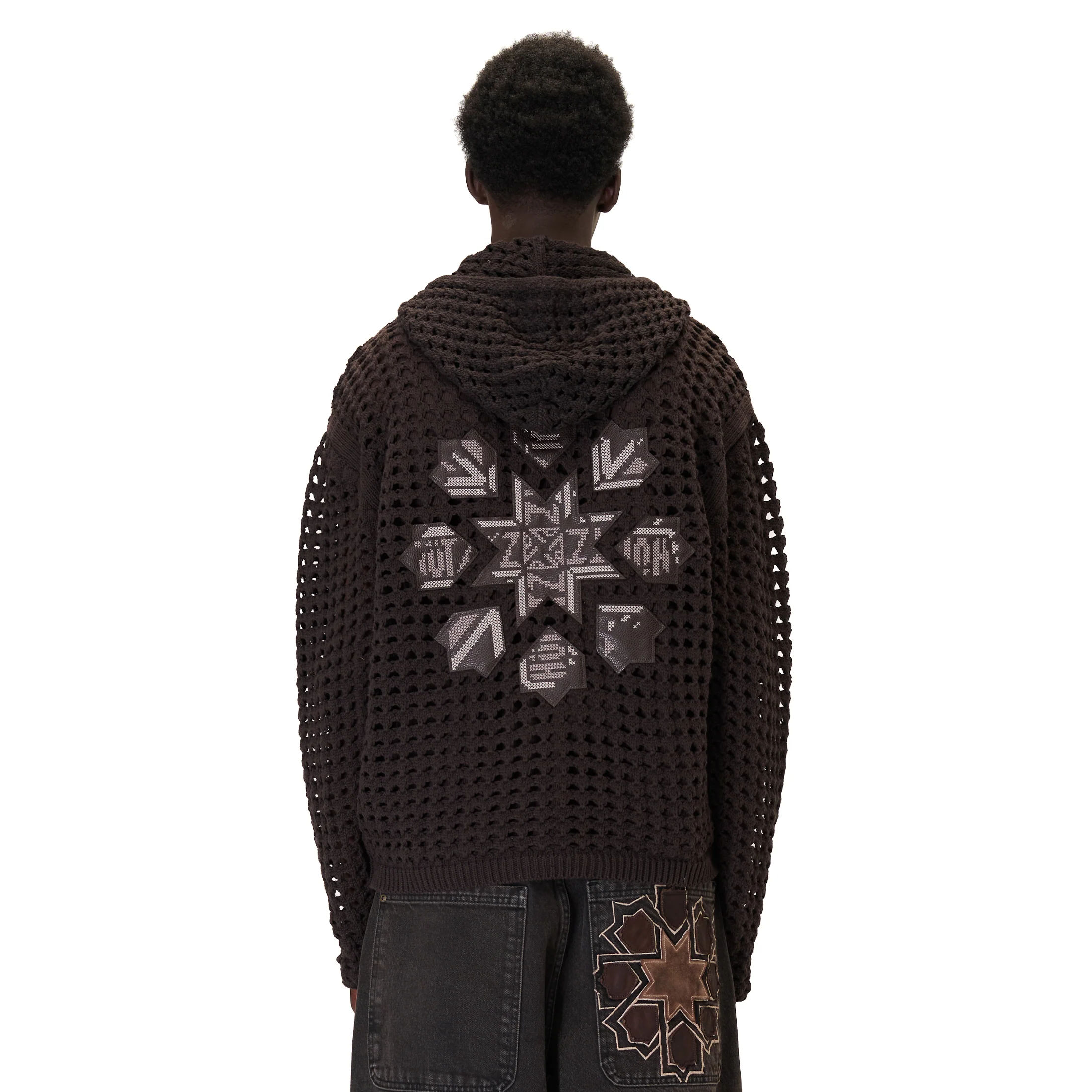 "aziza" crochet zip up brown - Image 8