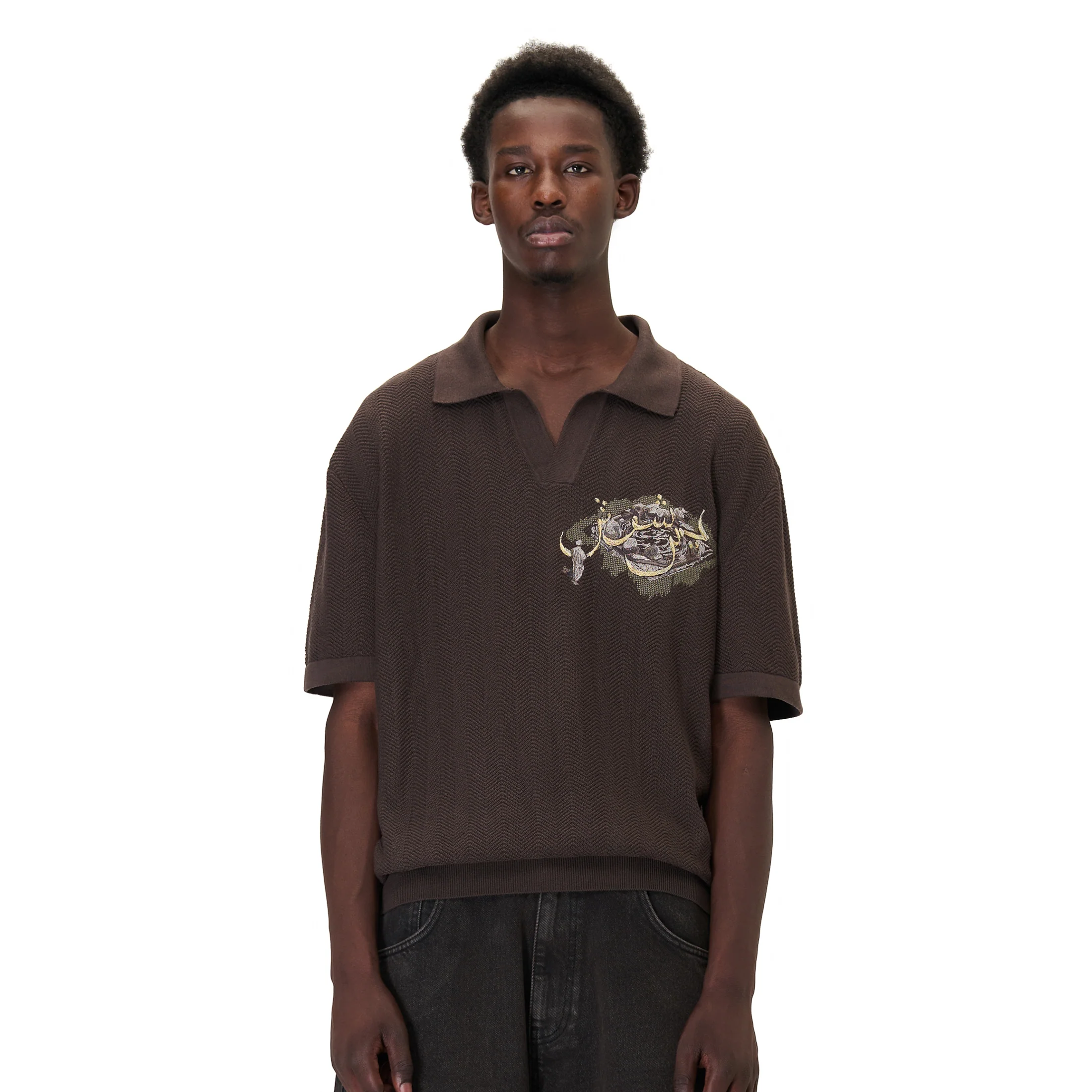 "aziza" polo Knit brown - Image 5