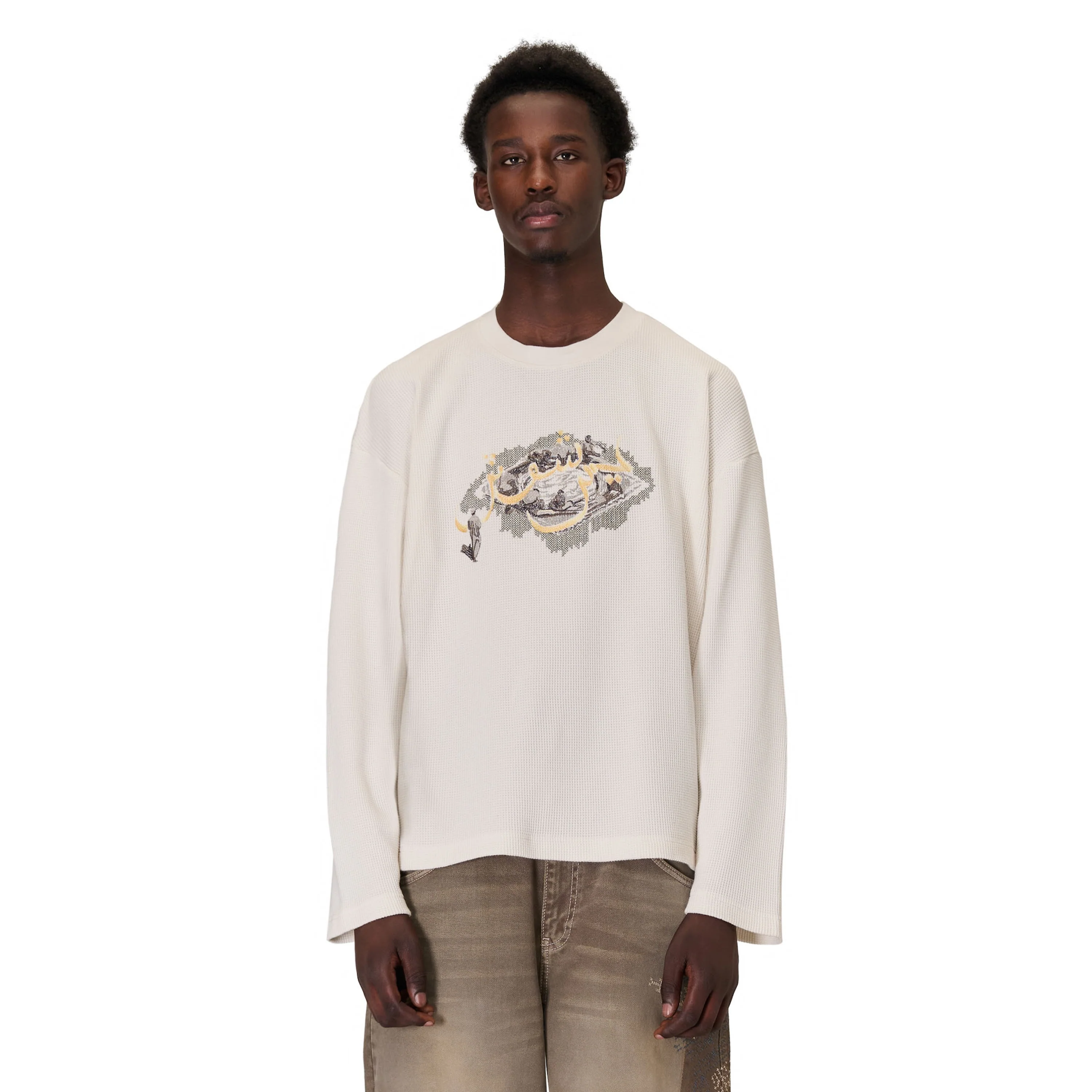 "aziza" waffle Longsleeve off white - Image 5