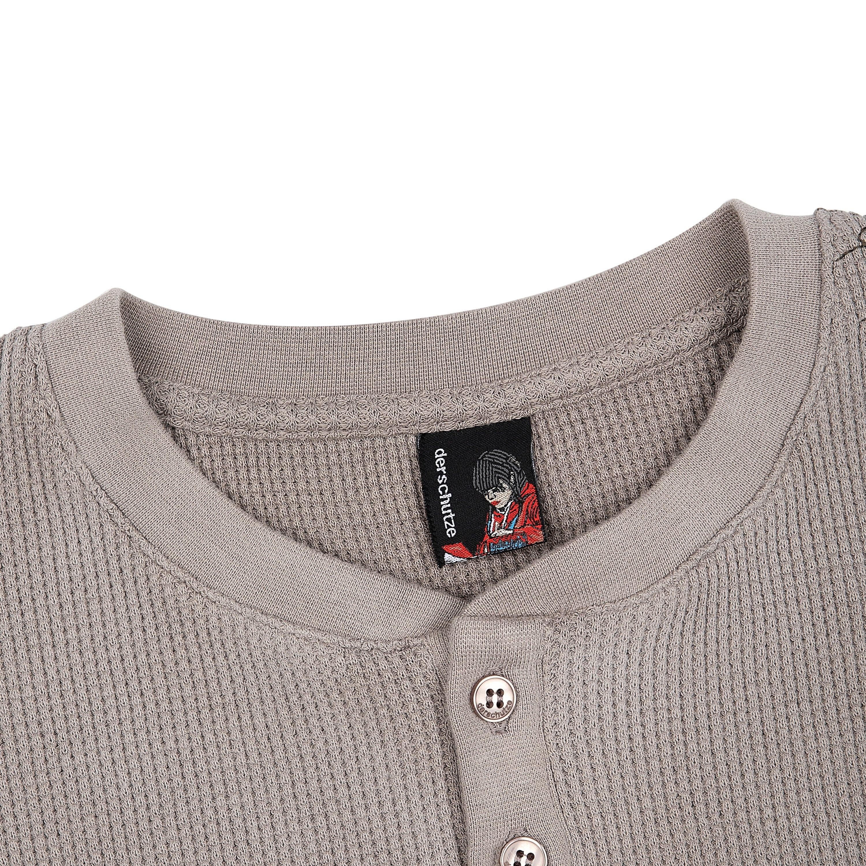 "aziza" waffle Longsleeve taupe - Image 3