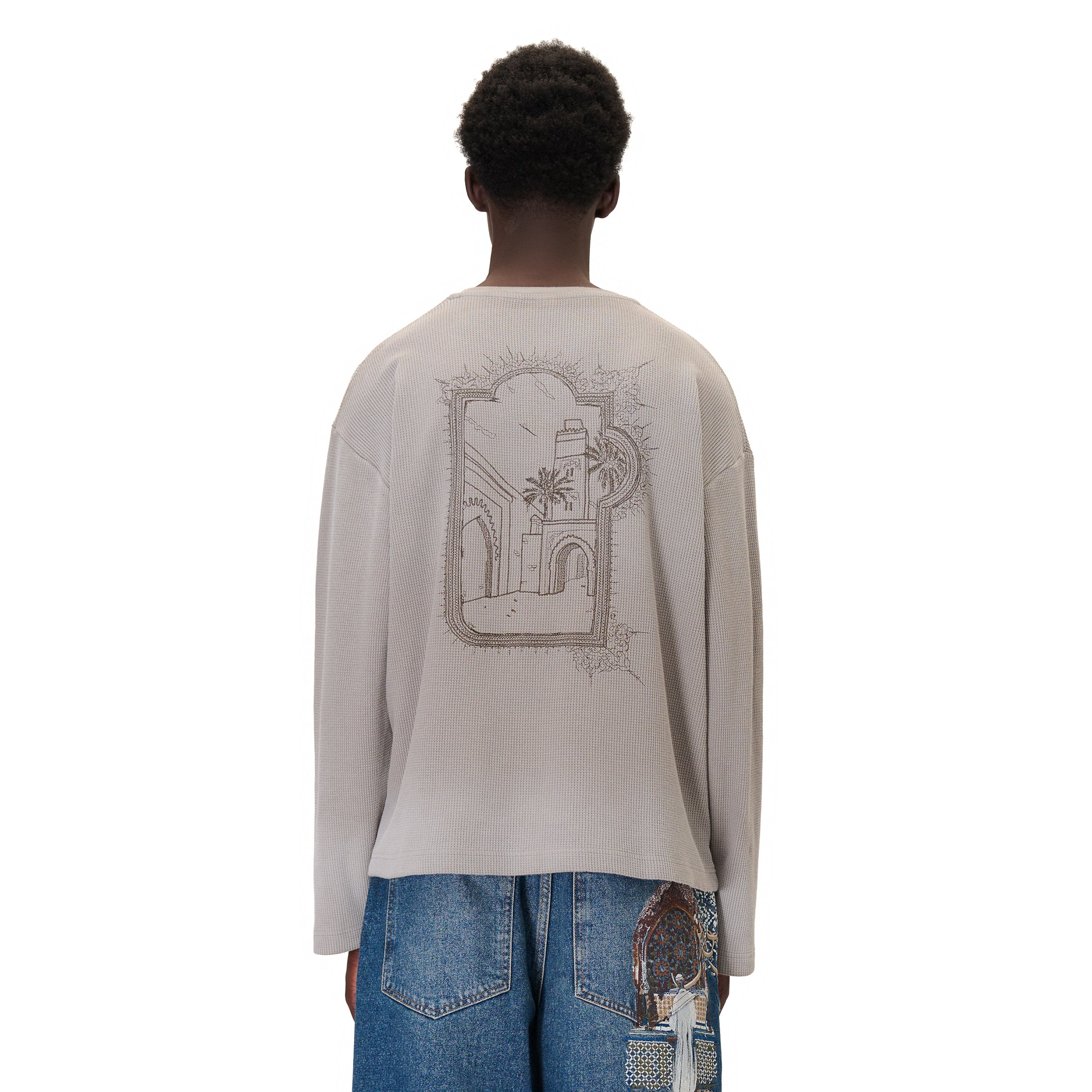 "aziza" waffle Longsleeve taupe - Image 8