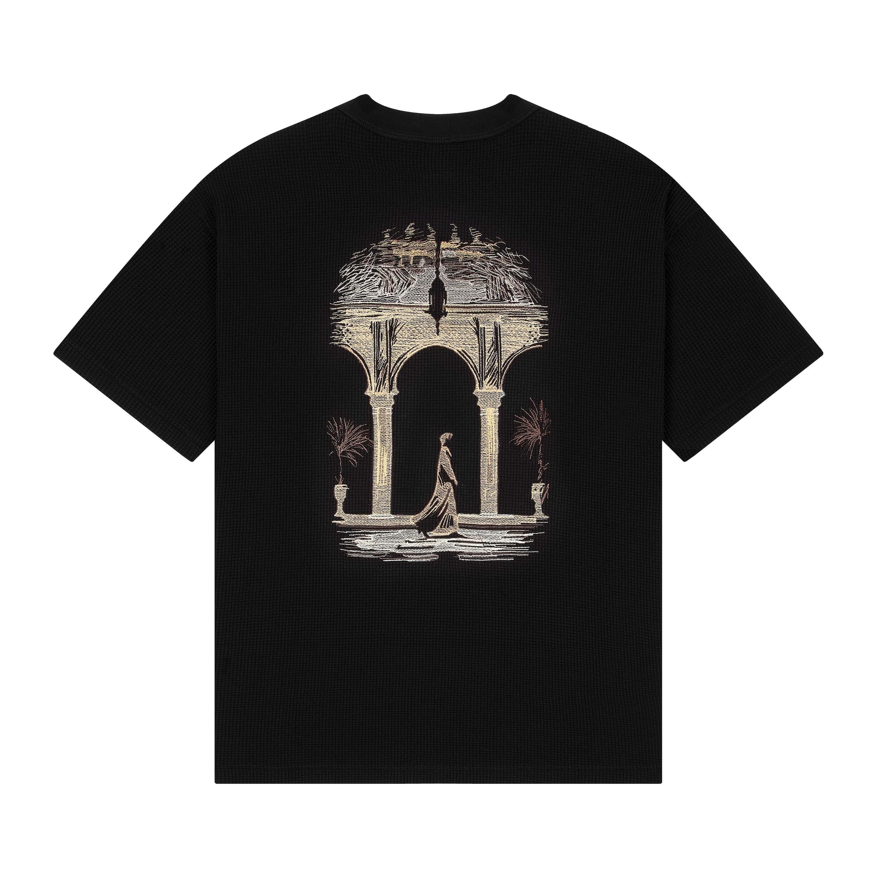 "aziza" waffle T Shirt black