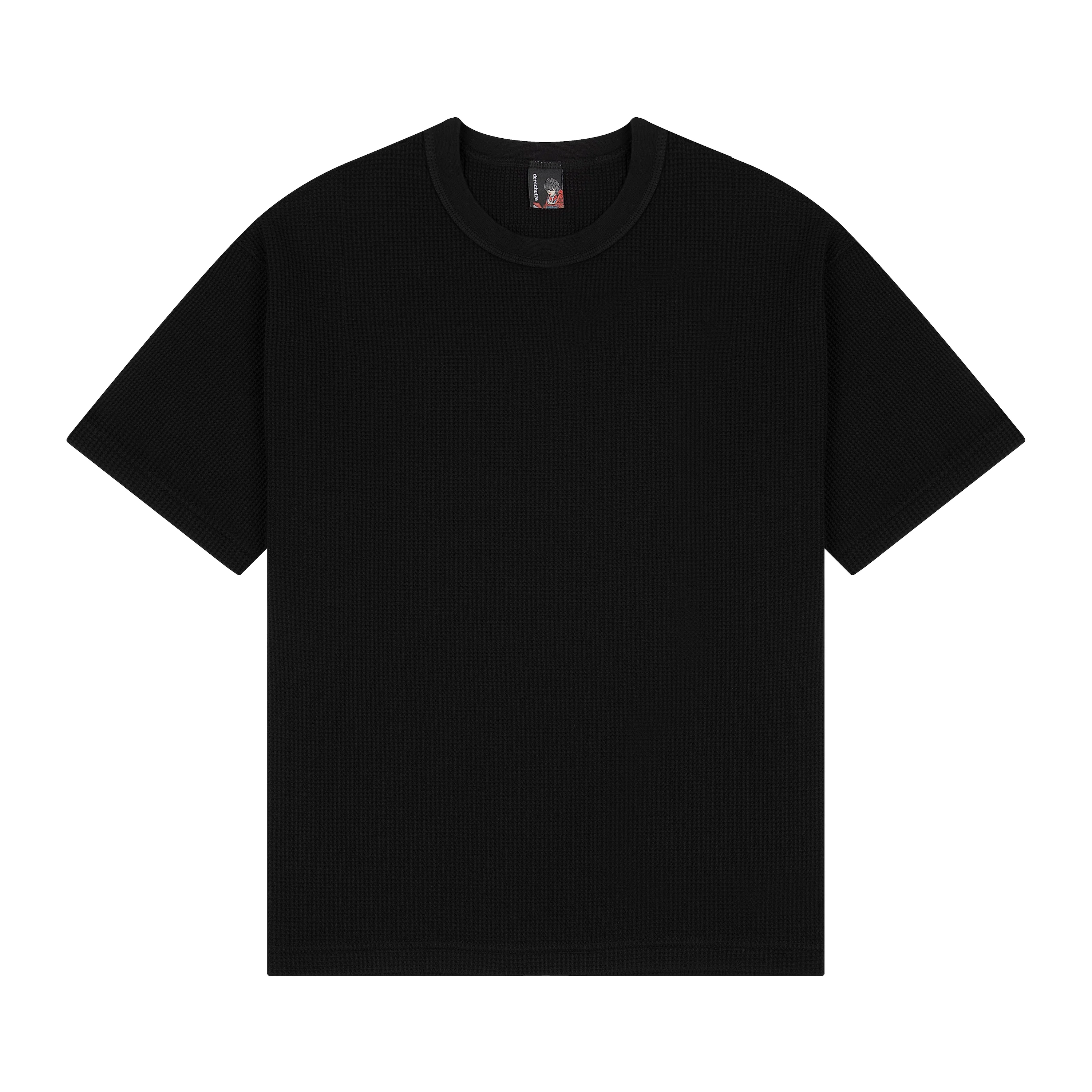 "aziza" waffle T Shirt black - Image 2
