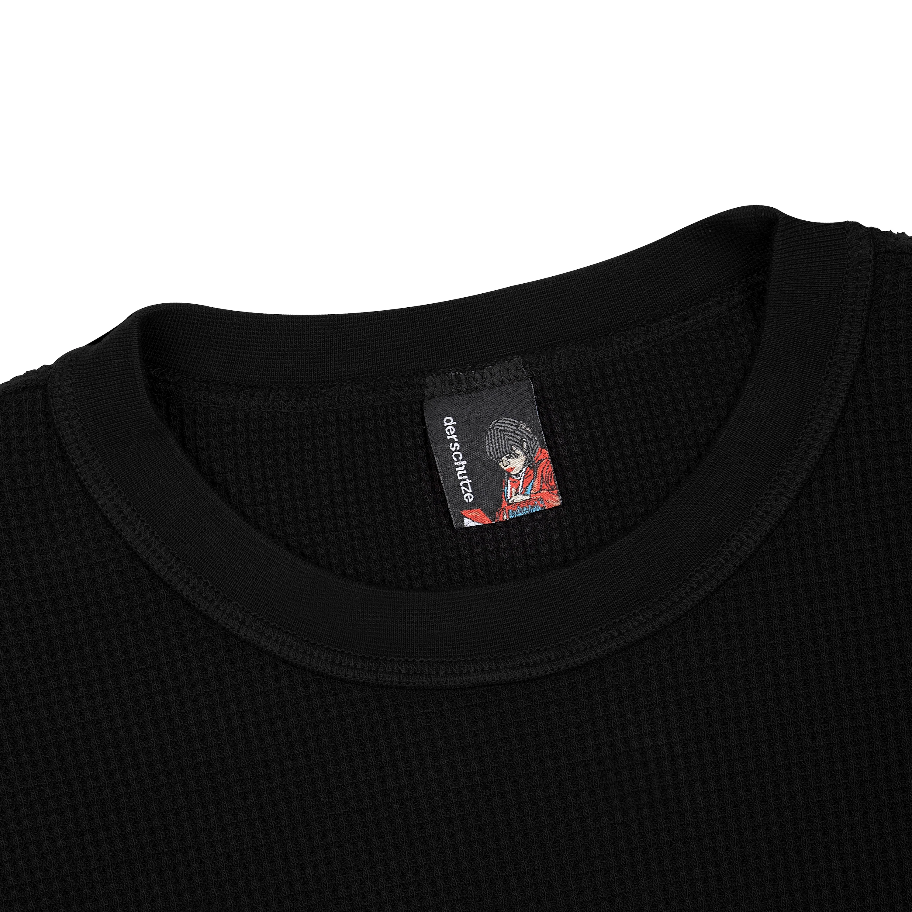 "aziza" waffle T Shirt black - Image 3