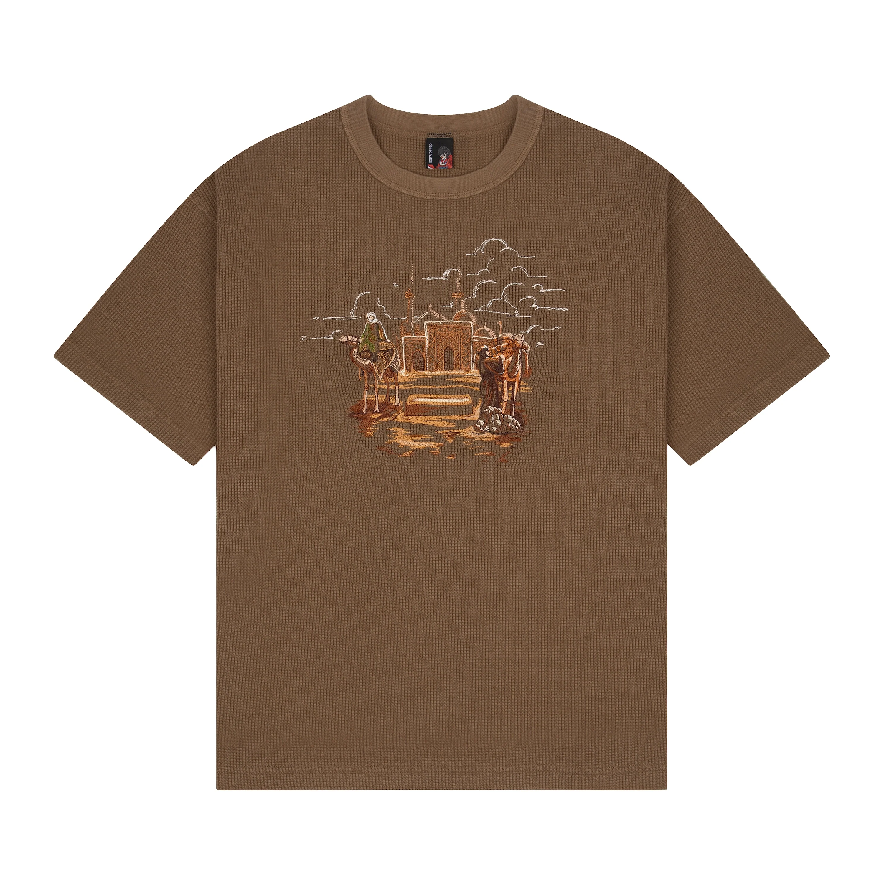 "aziza" waffle T Shirt brown