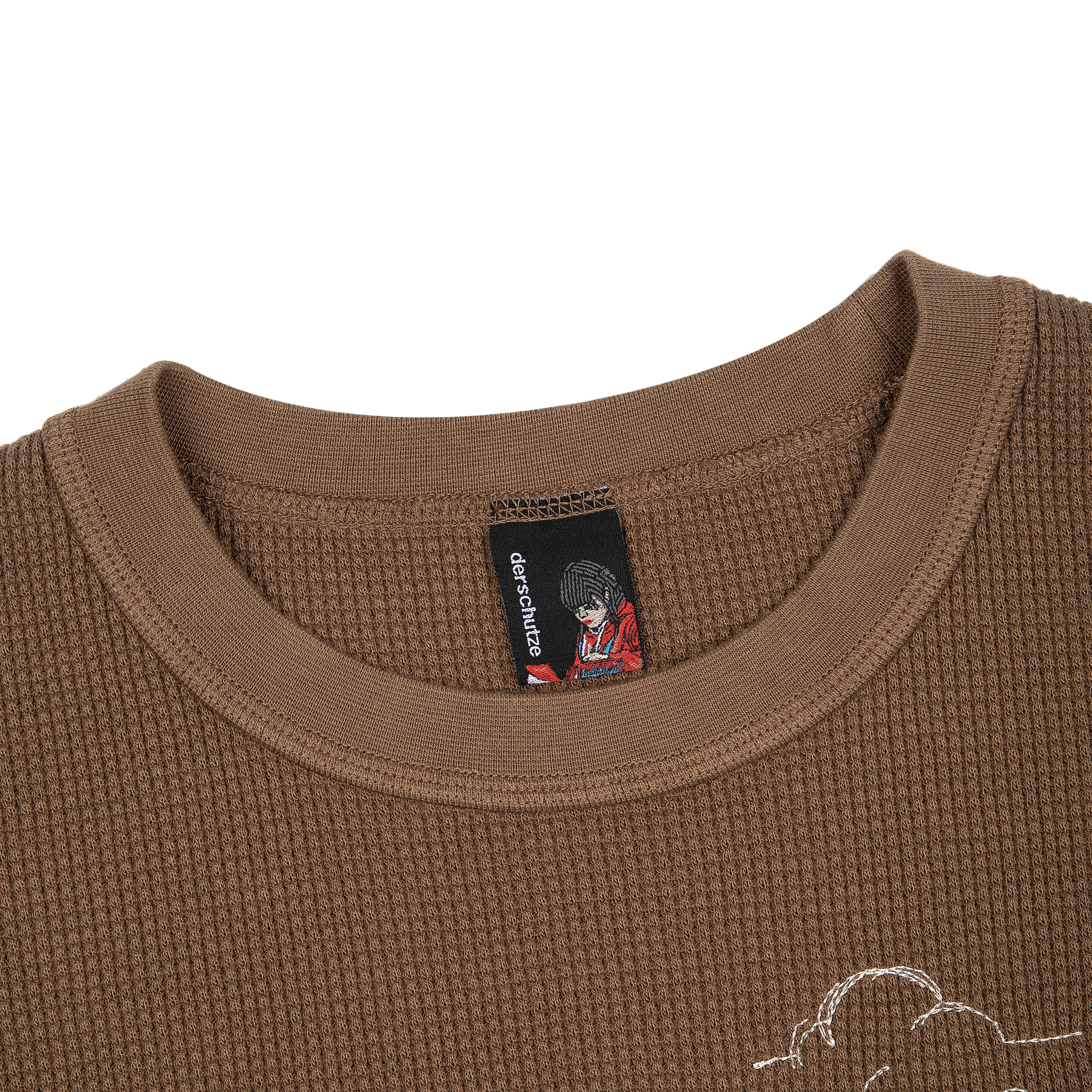 "aziza" waffle T Shirt brown - Image 3