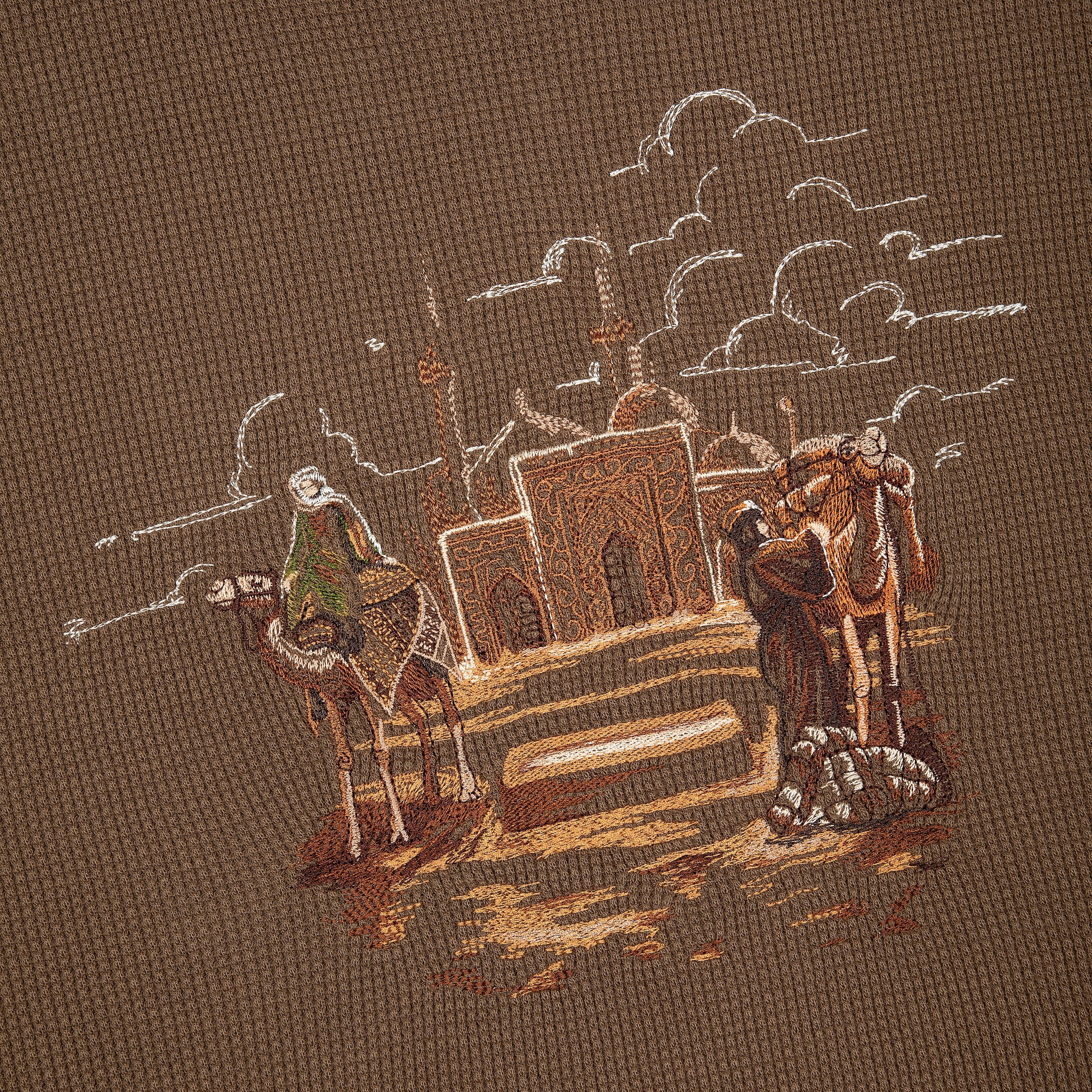 "aziza" waffle T Shirt brown - Image 4