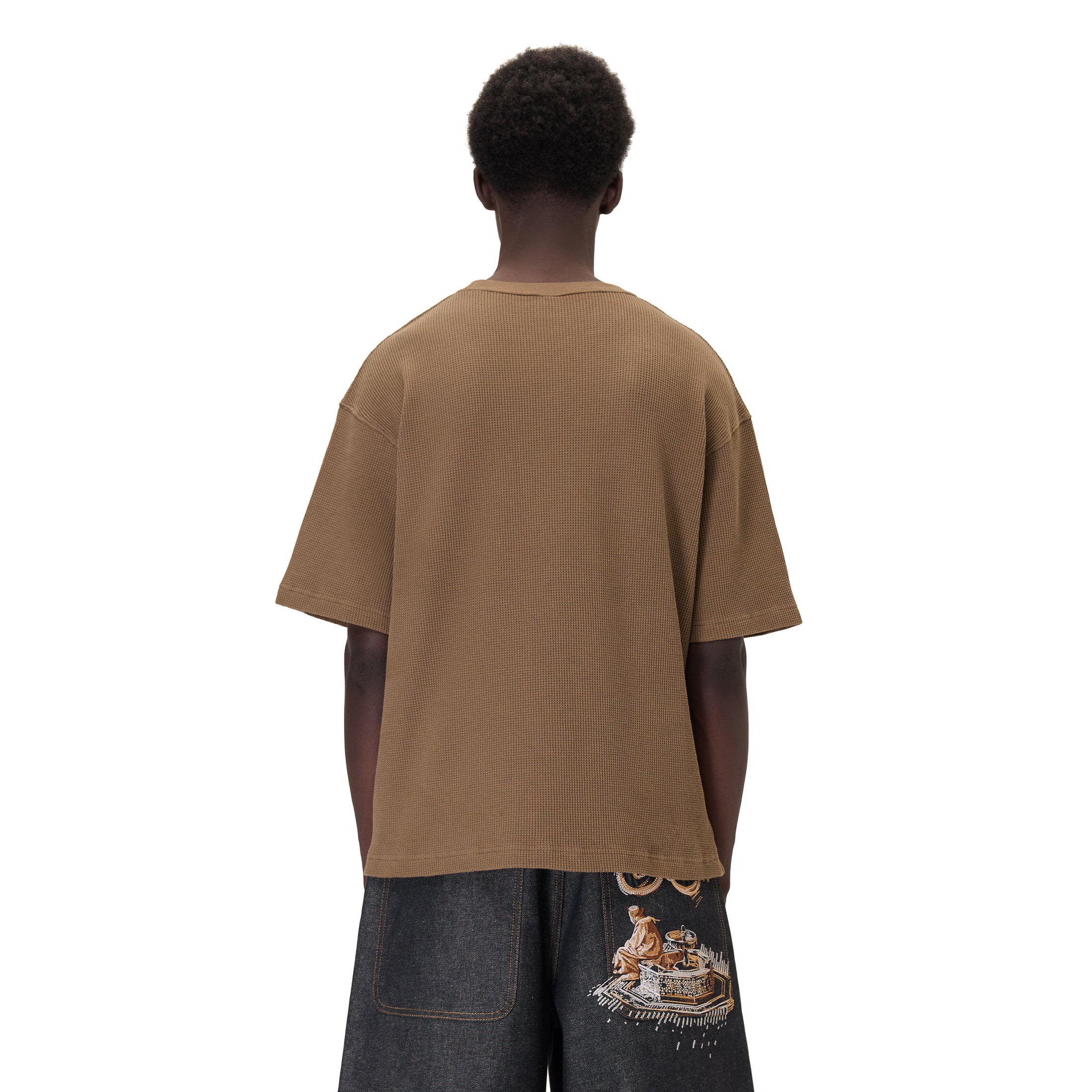 "aziza" waffle T Shirt brown - Image 7