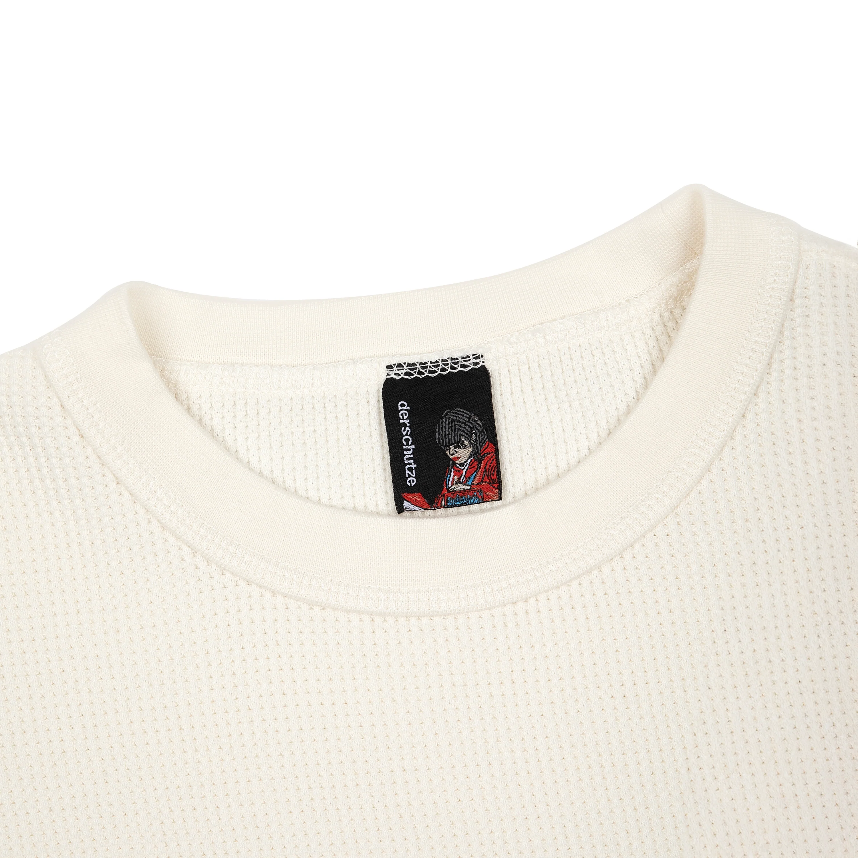 "aziza" waffle T Shirt ecru - Image 3