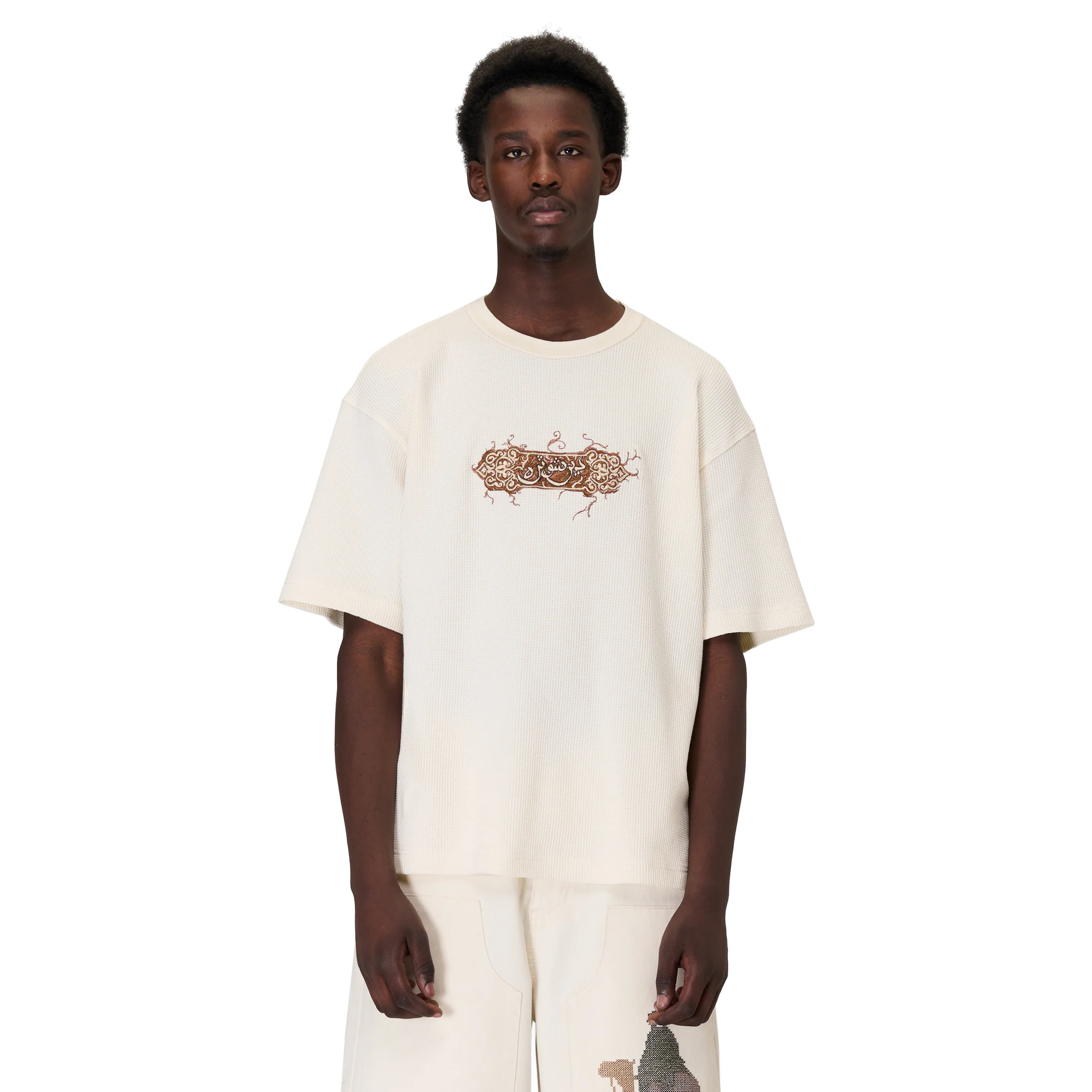 "aziza" waffle T Shirt ecru - Image 5