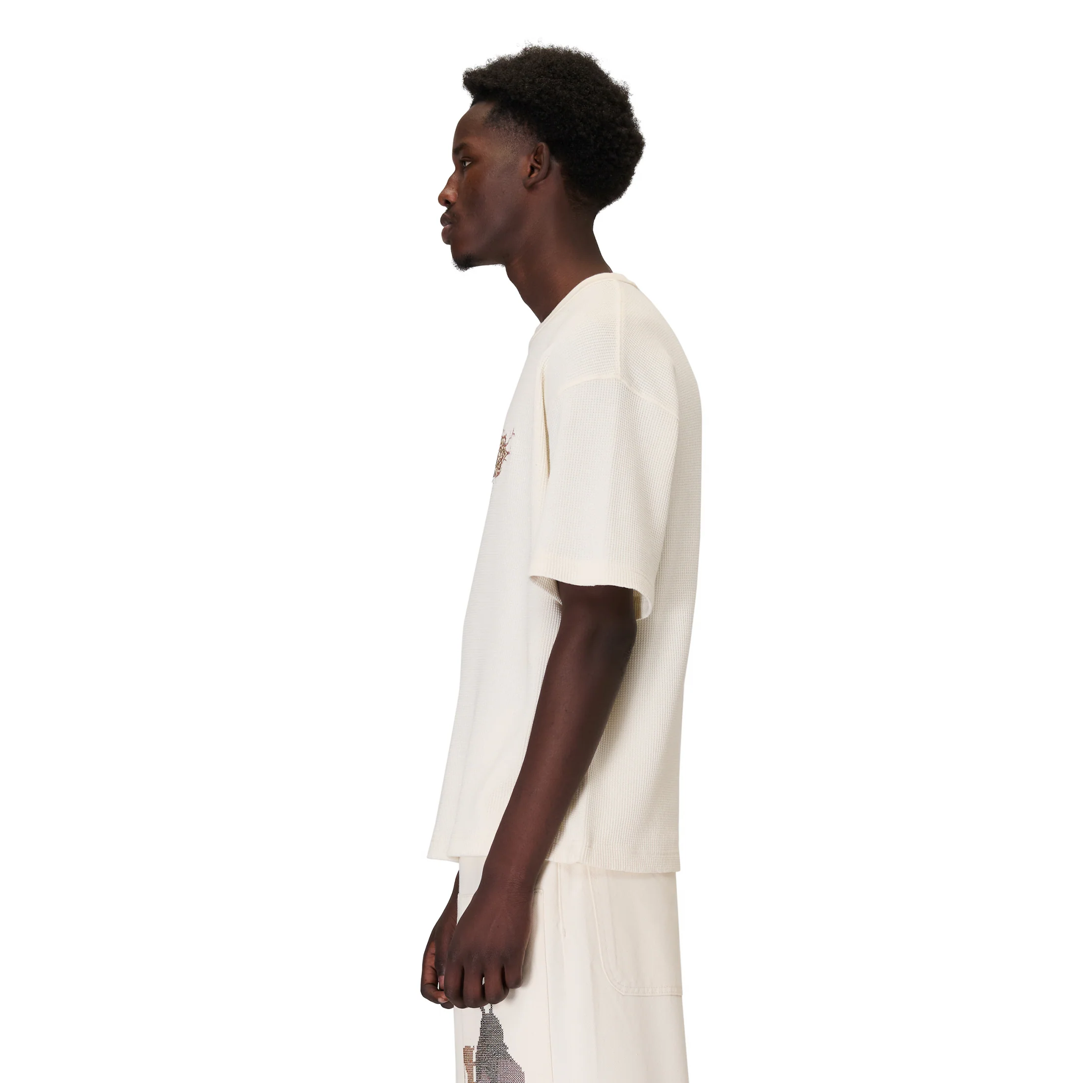 "aziza" waffle T Shirt ecru - Image 6