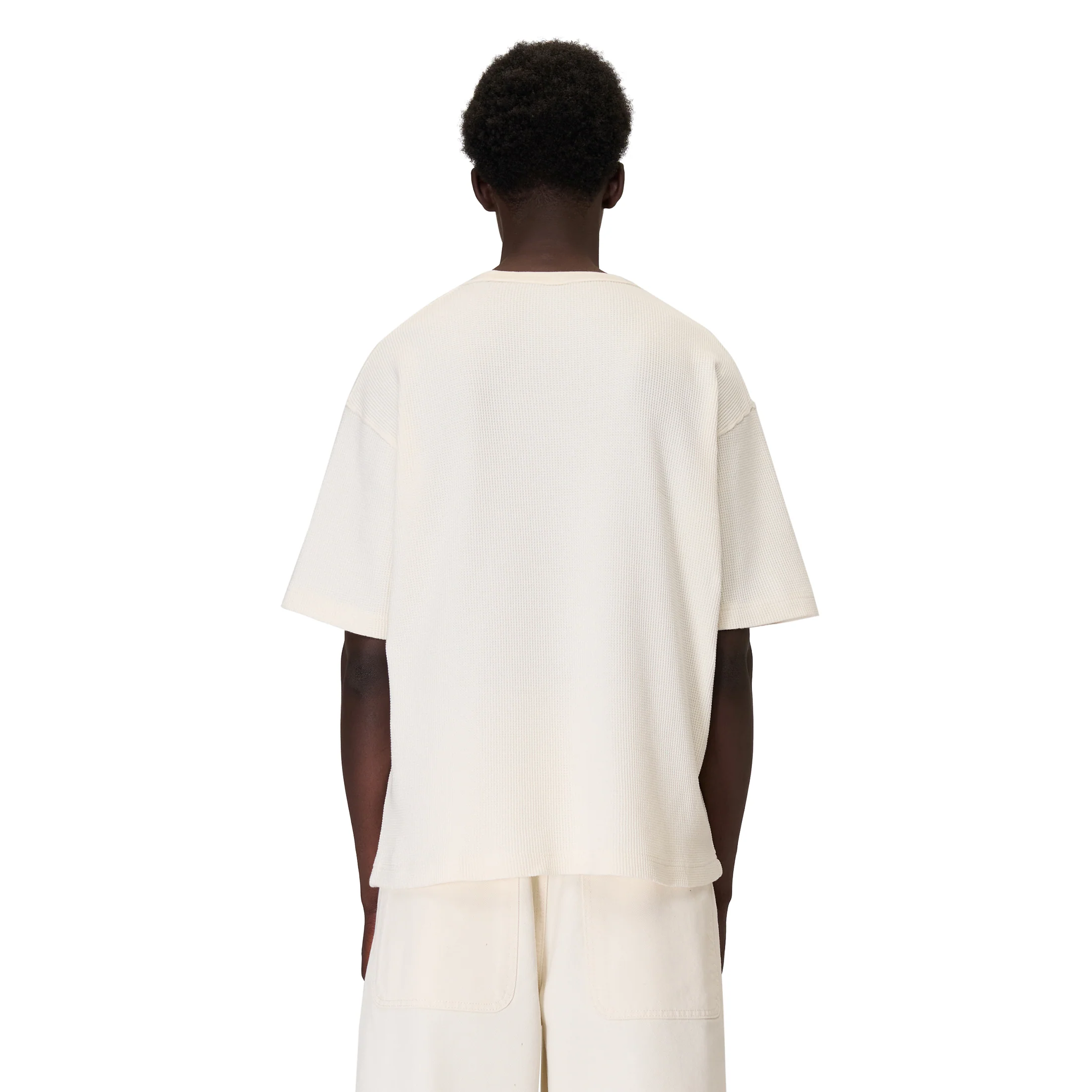 "aziza" waffle T Shirt ecru - Image 7