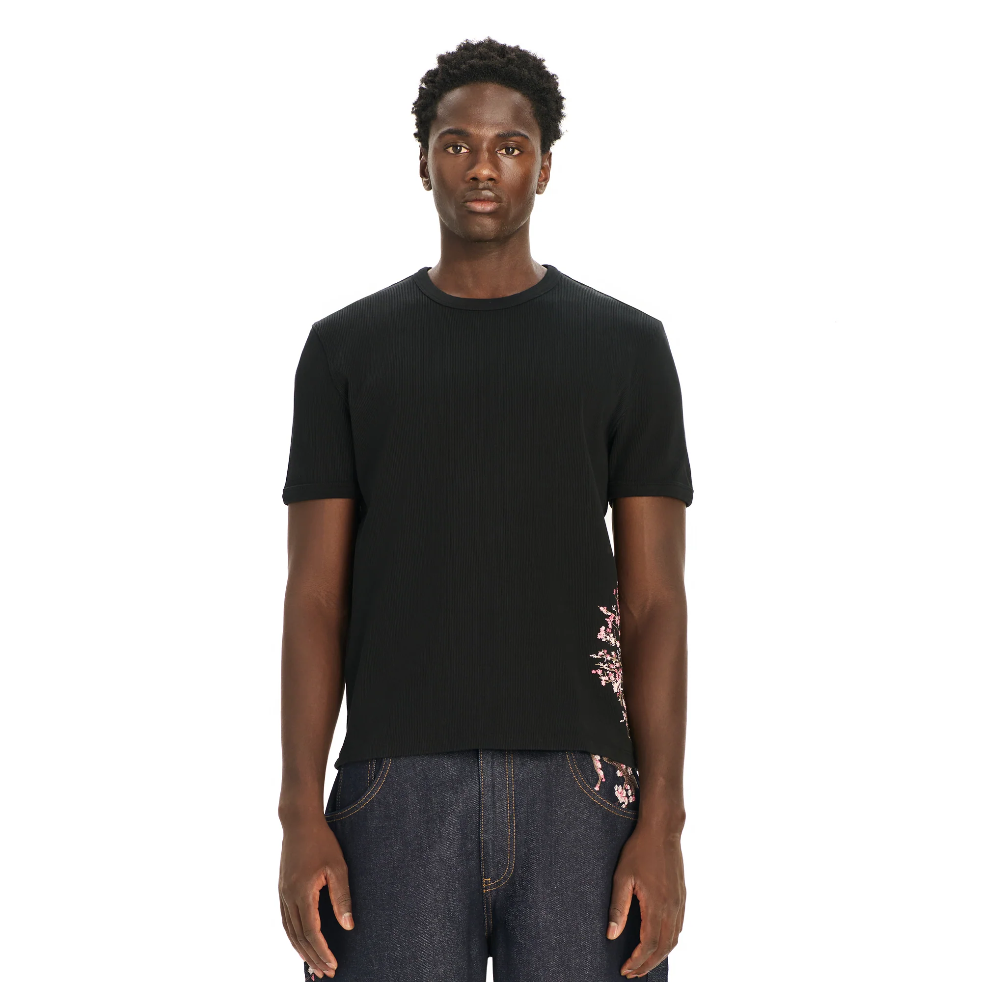"blossom v3" ribbed T Shirt black - Image 7