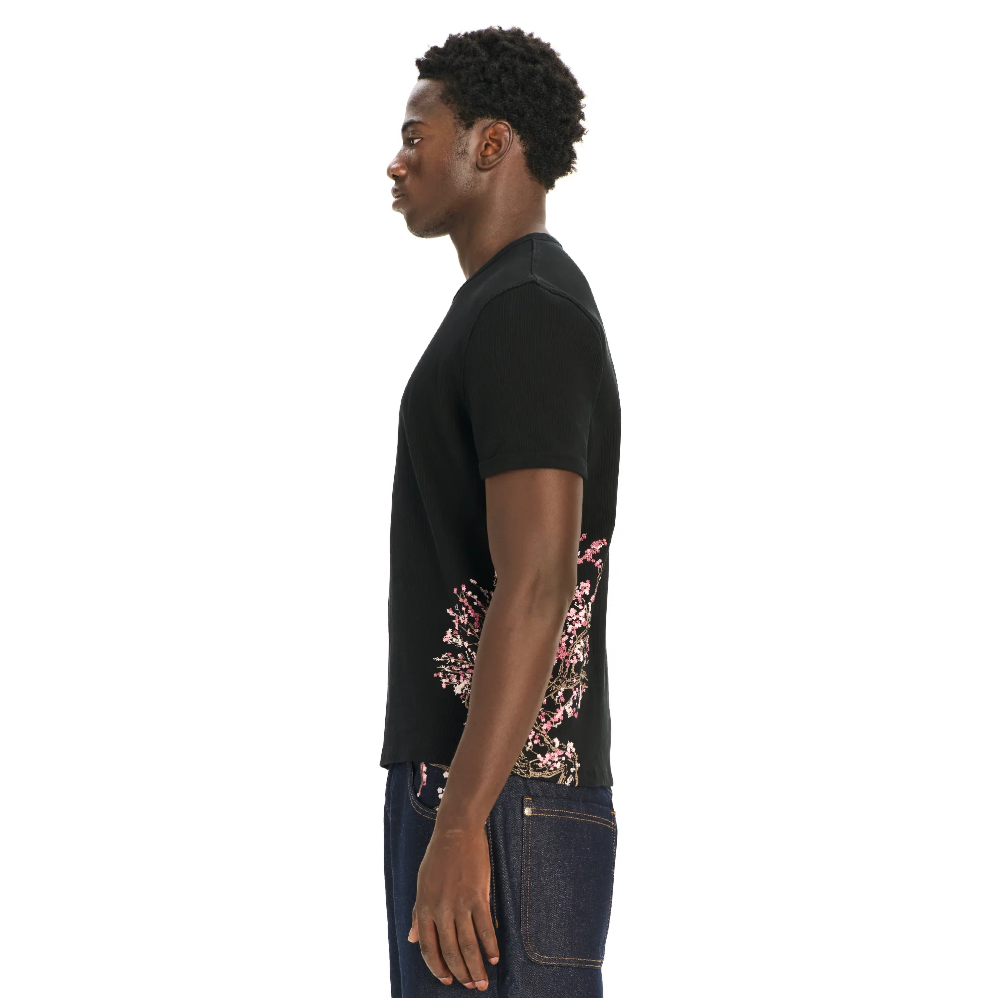 "blossom v3" ribbed T Shirt black - Image 8