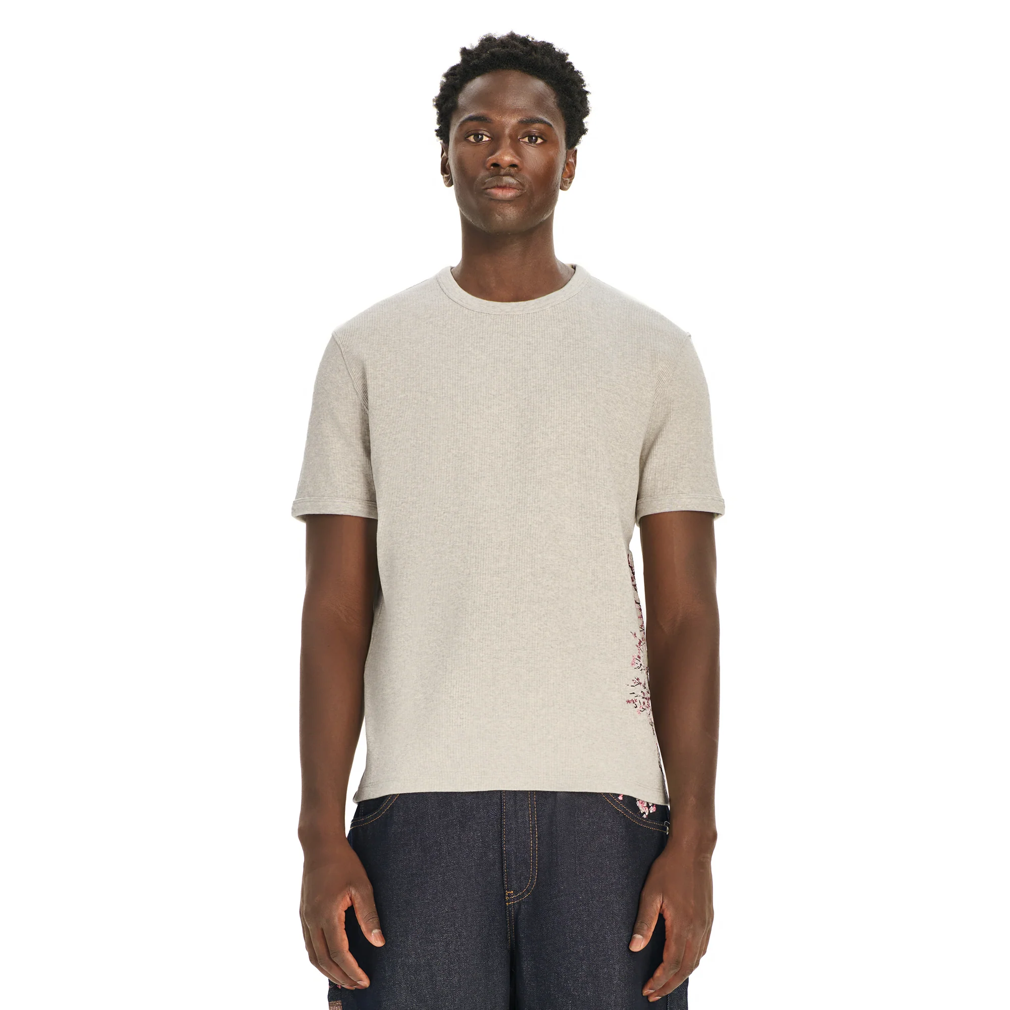 "blossom v3" ribbed T Shirt grey - Image 7