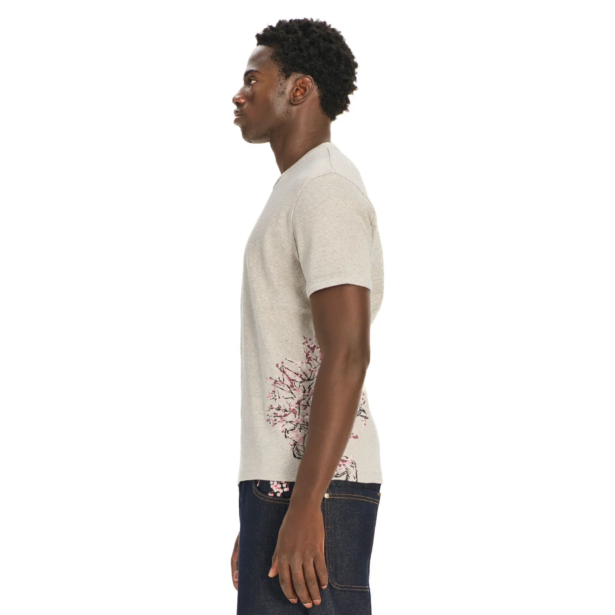 "blossom v3" ribbed T Shirt grey - Image 8