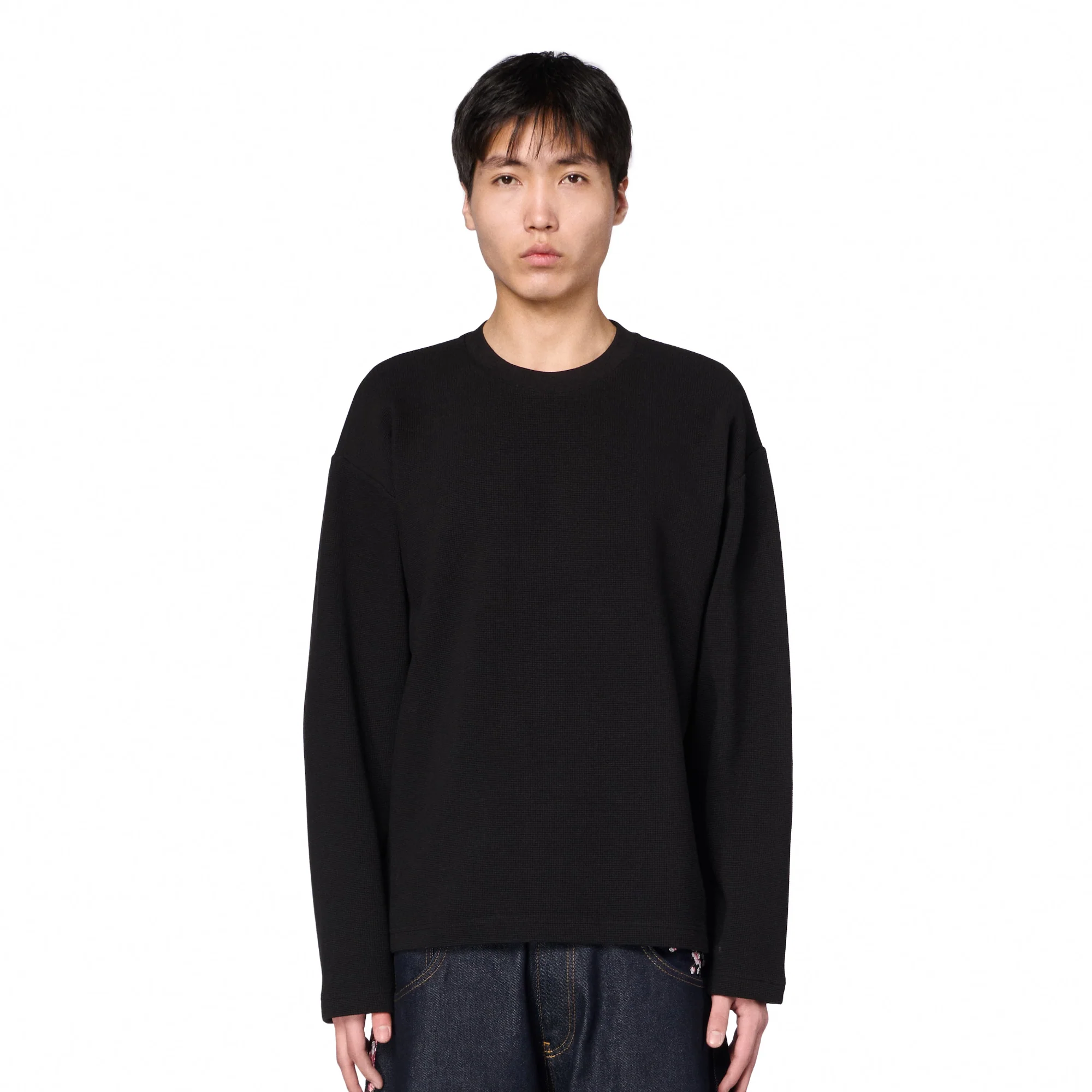 "blossom" waffle Longsleeve black - Image 5