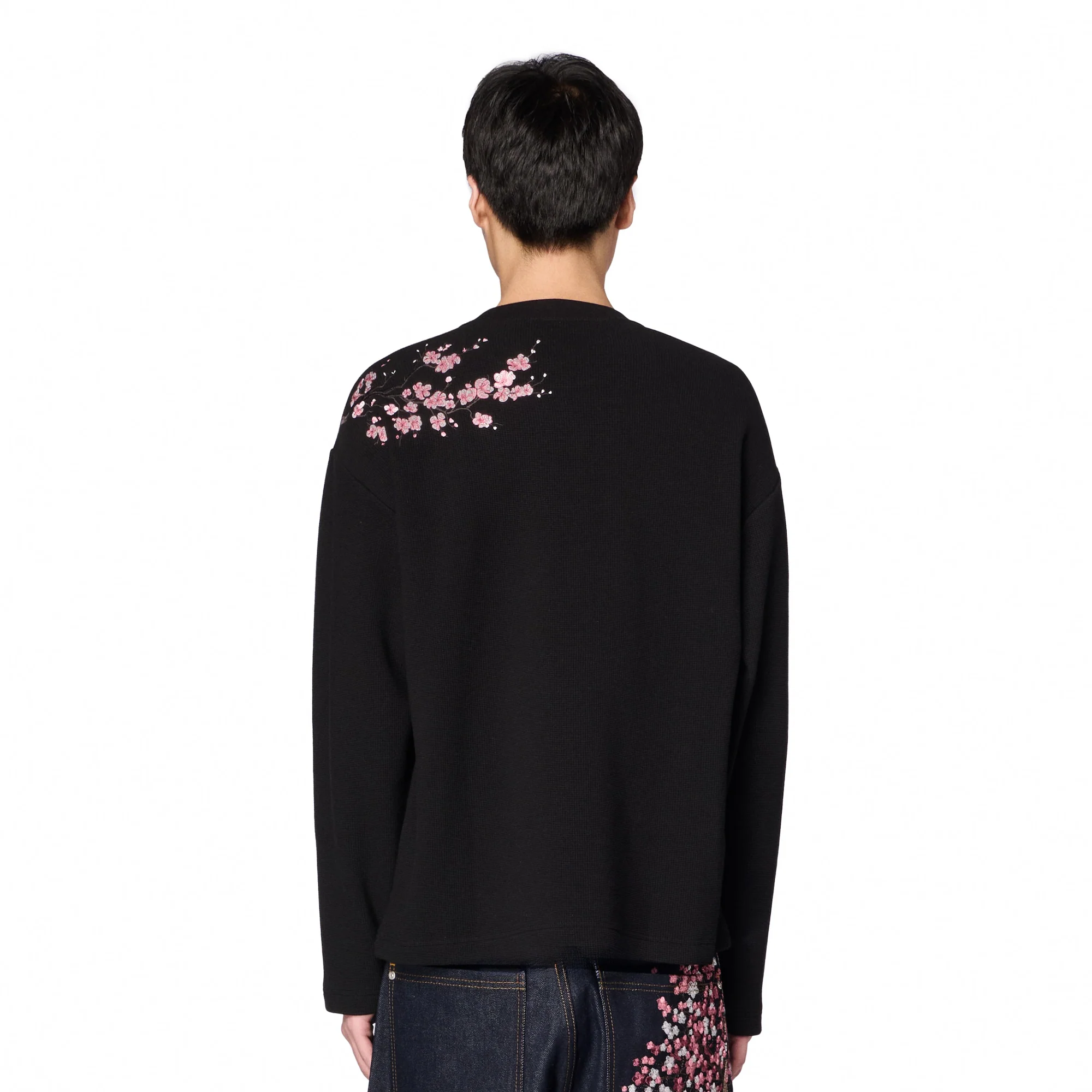 "blossom" waffle Longsleeve black - Image 7