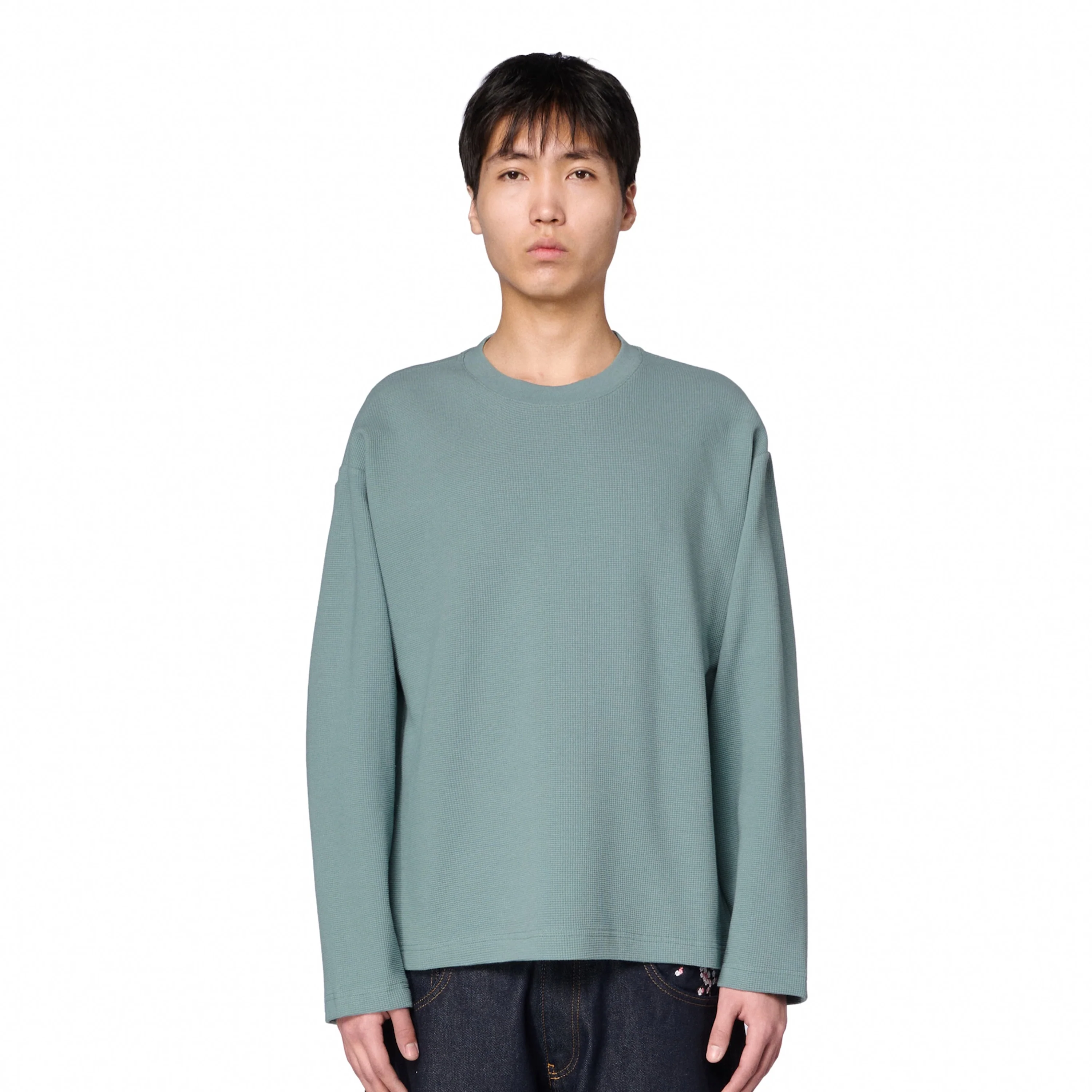 "blossom" waffle Longsleeve blue - Image 5