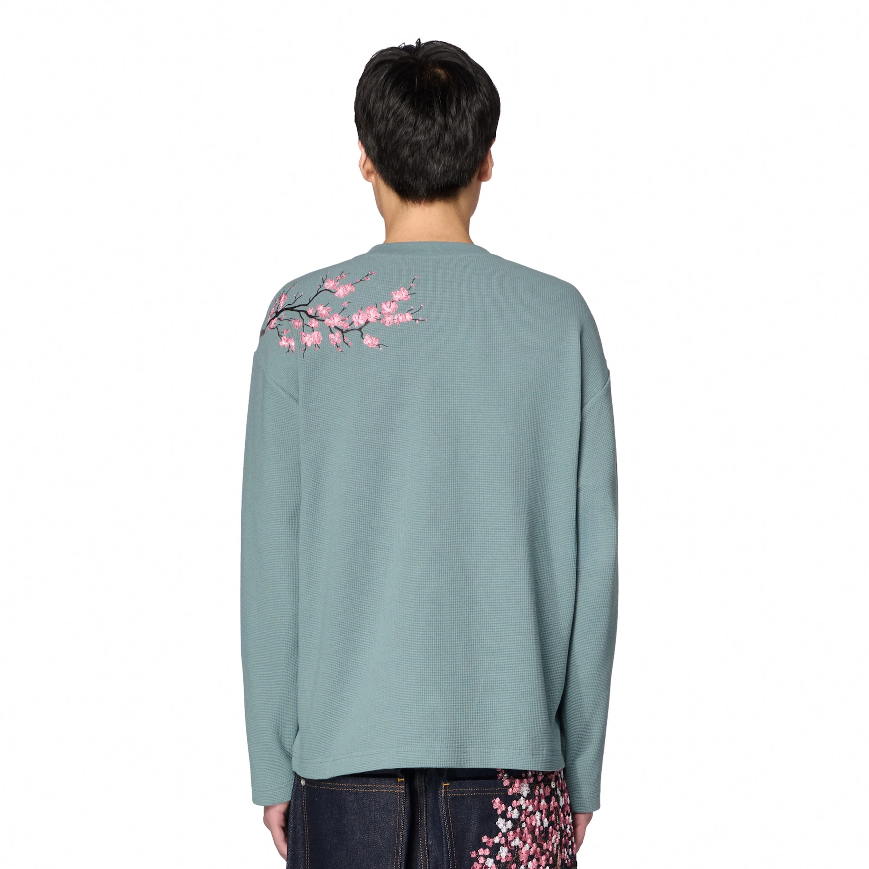 "blossom" waffle Longsleeve blue - Image 7