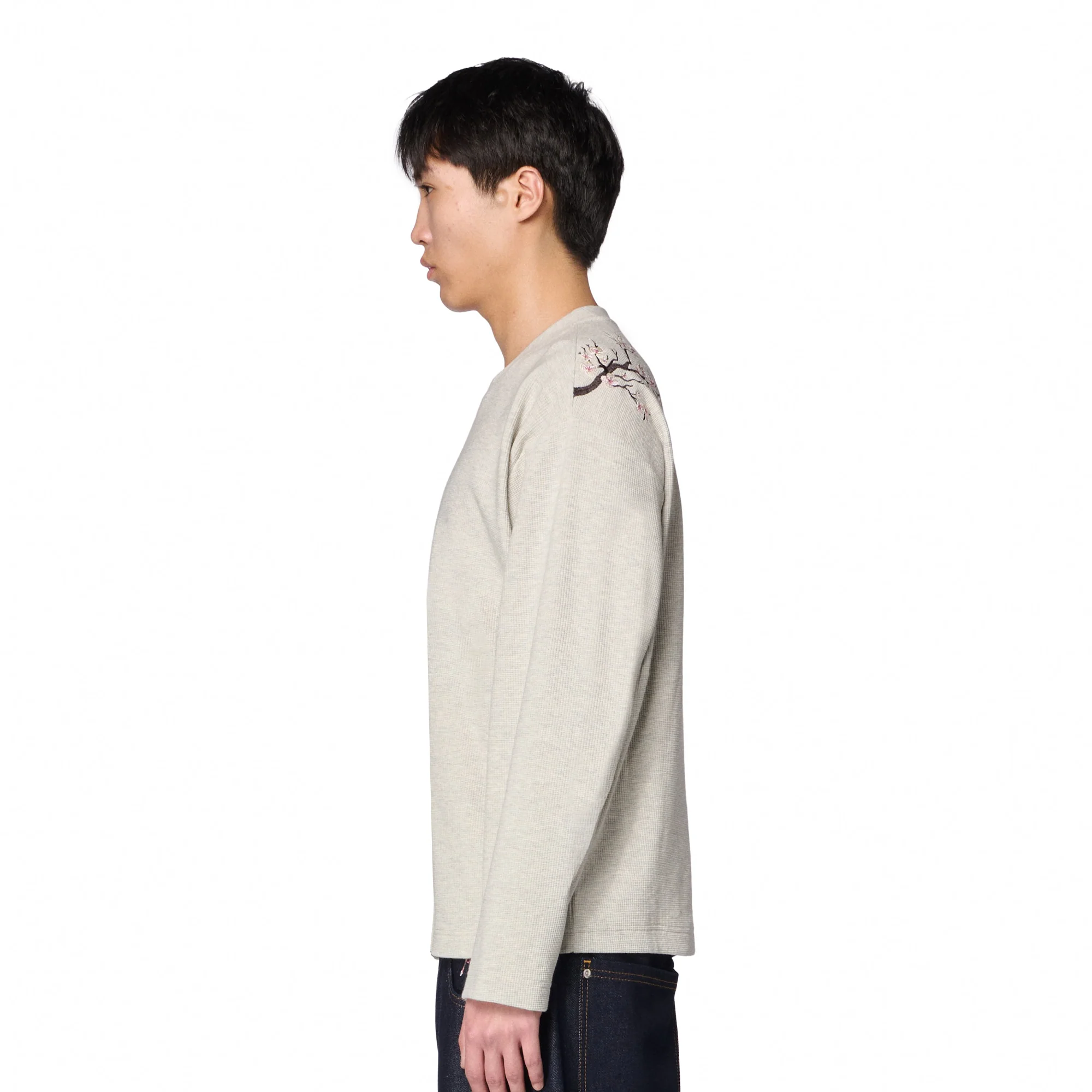 "blossom" waffle Longsleeve grey melange - Image 6