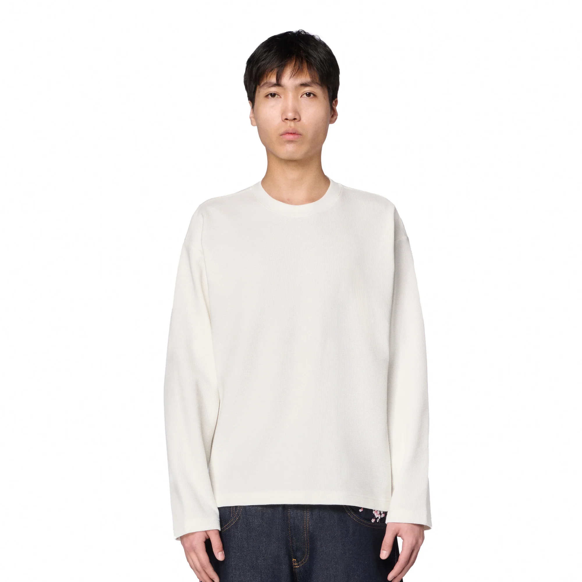 "blossom" waffle Longsleeve off white - Image 5