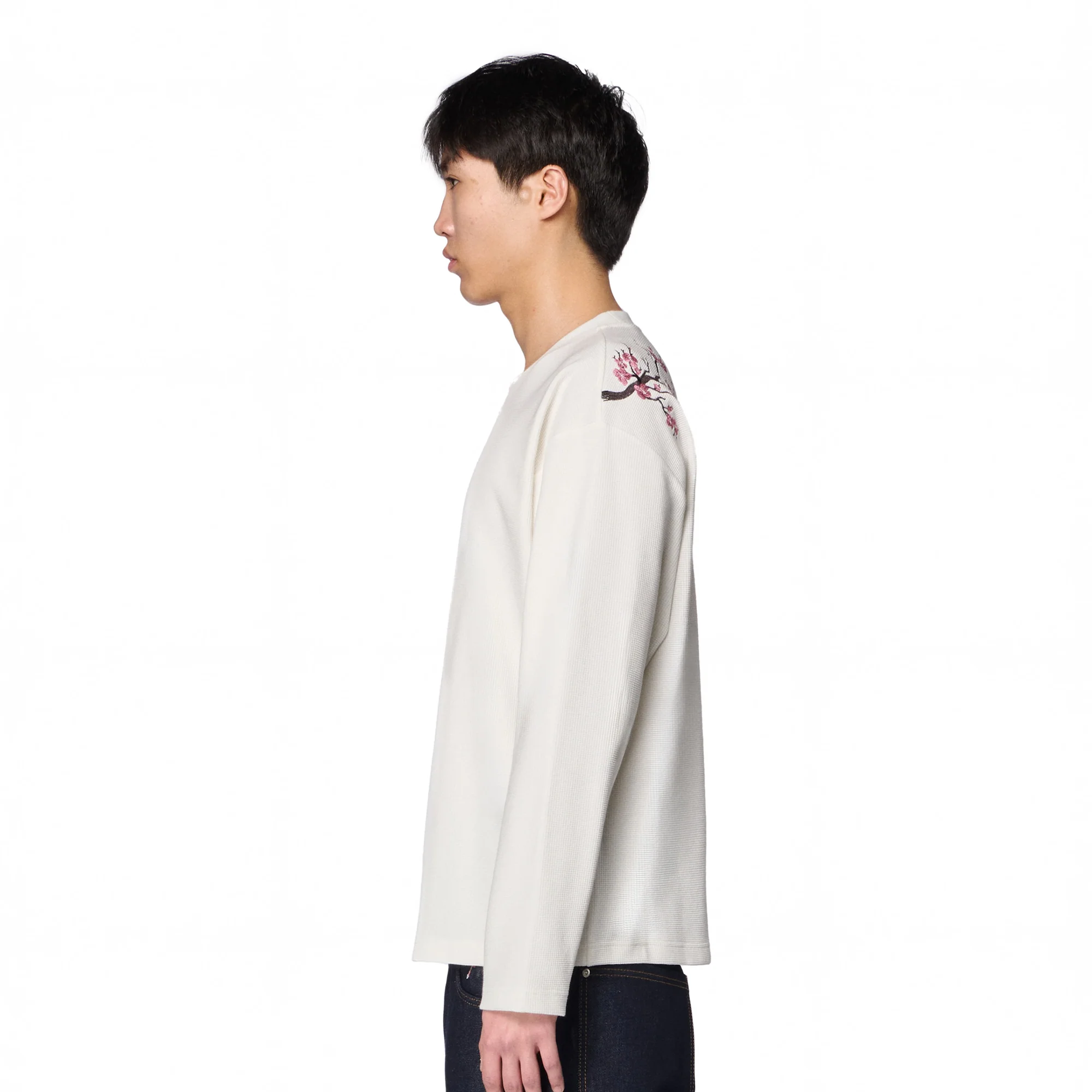 "blossom" waffle Longsleeve off white - Image 6