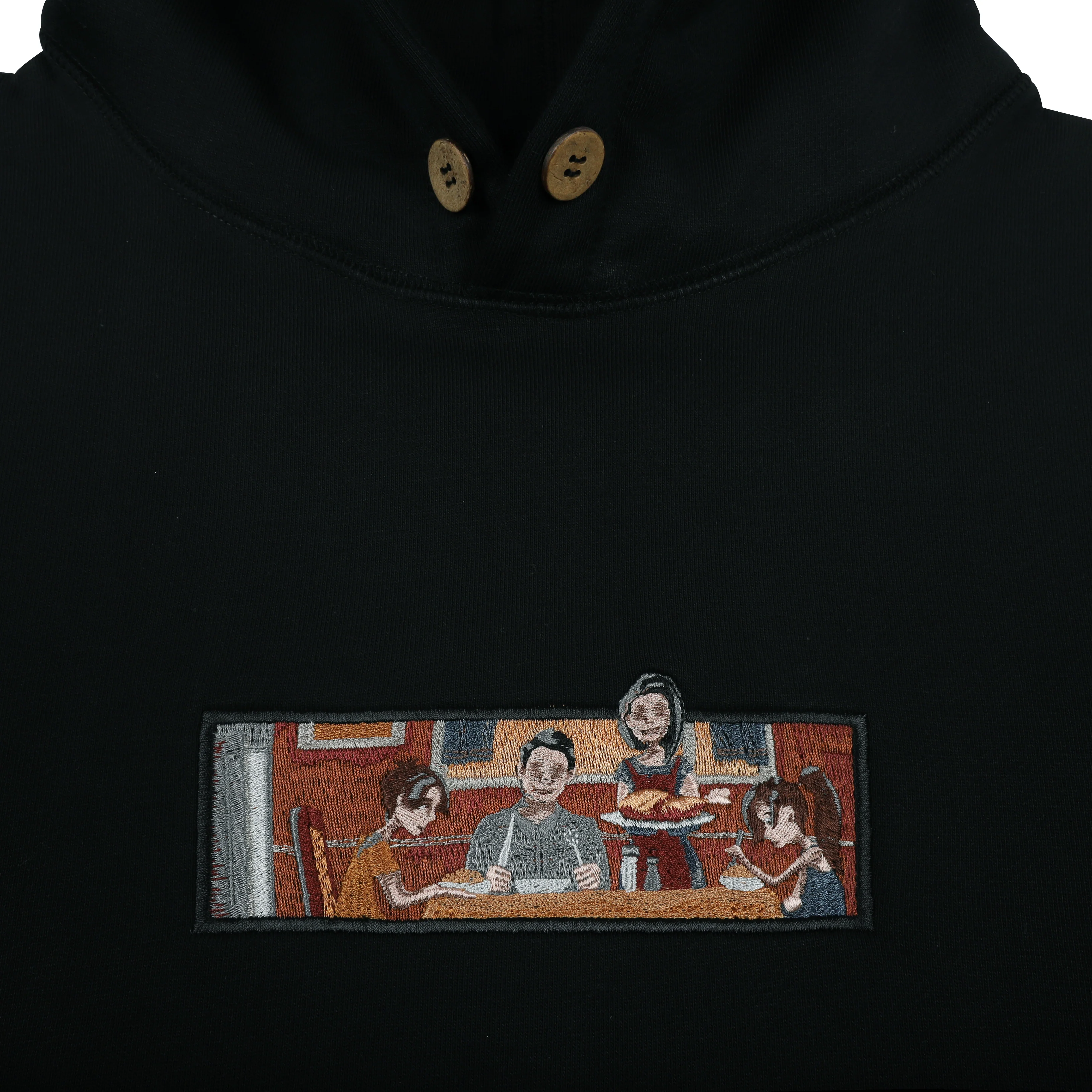 "families and buttons" Hoodie - Image 2