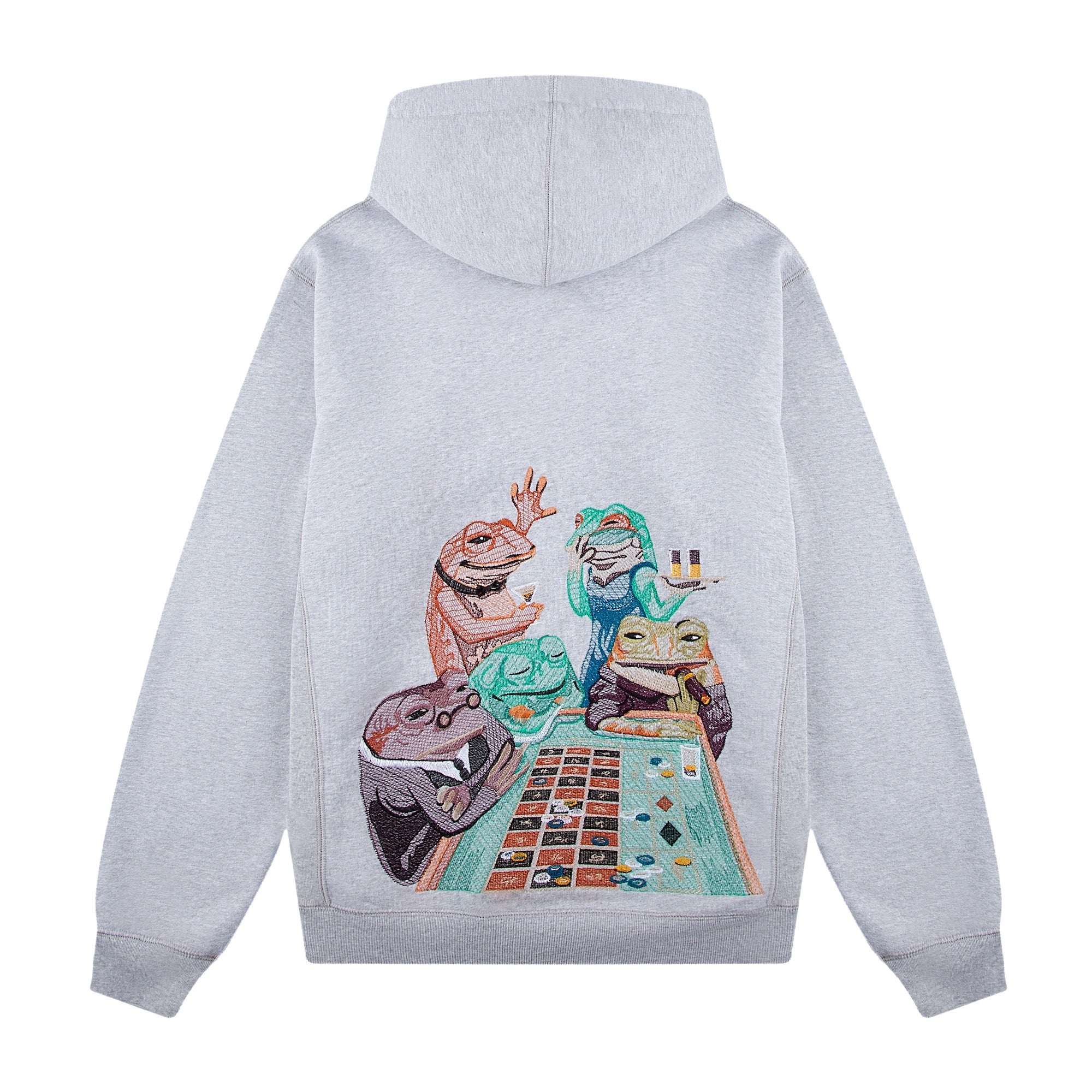 "casino frog" Hoodie grey melange - Image 2