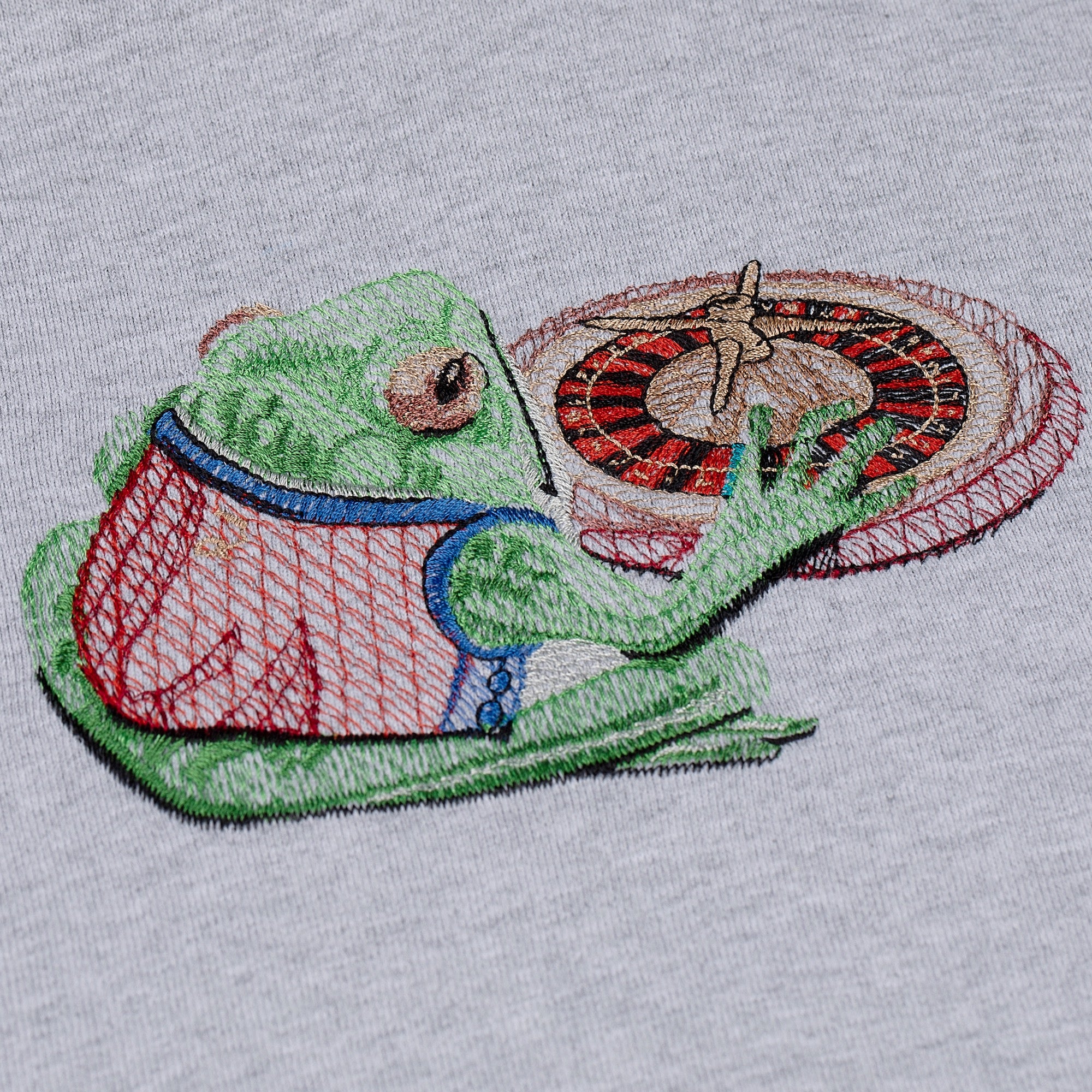 "casino frog" Hoodie grey melange - Image 5