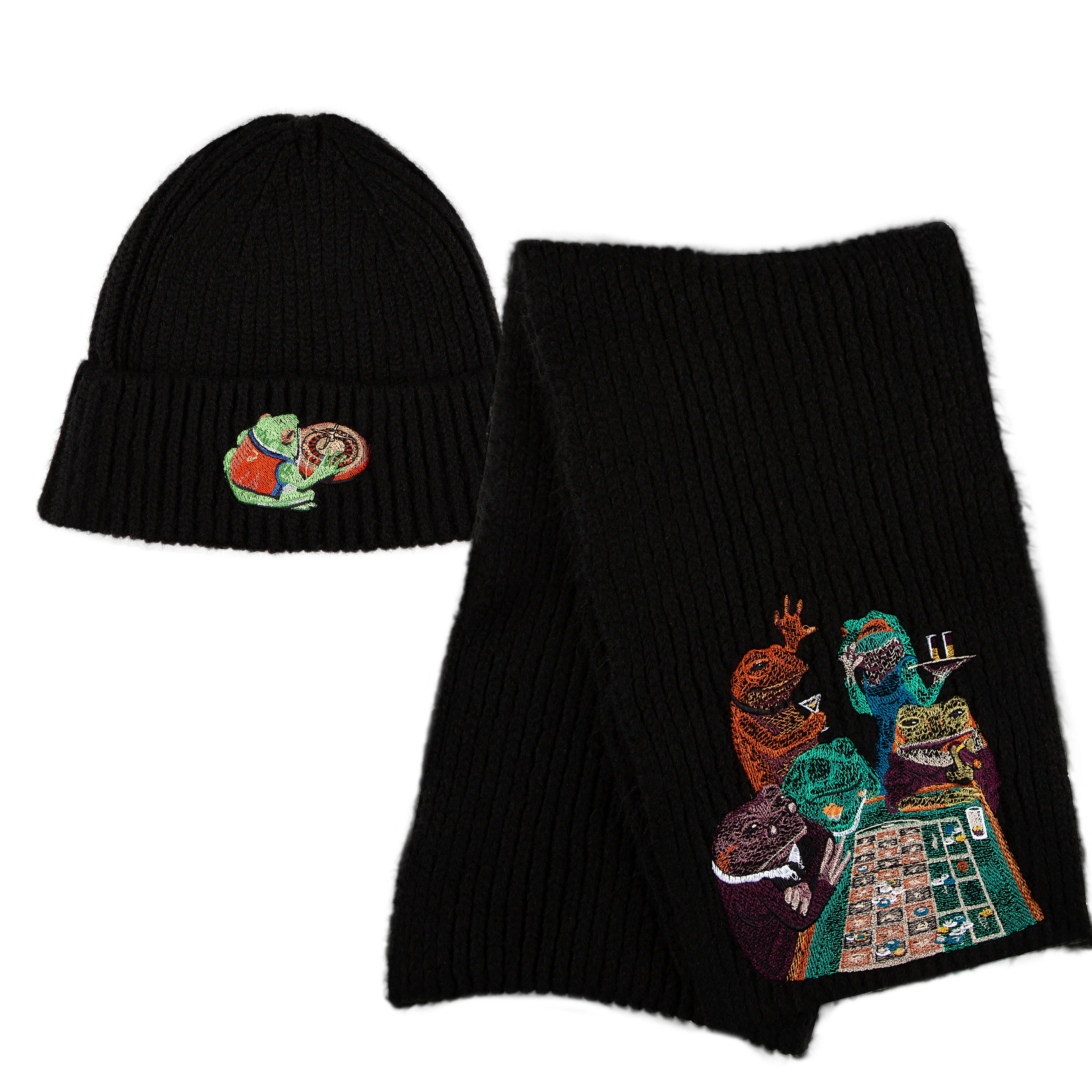 "casino frog" Beanie & Scarf set