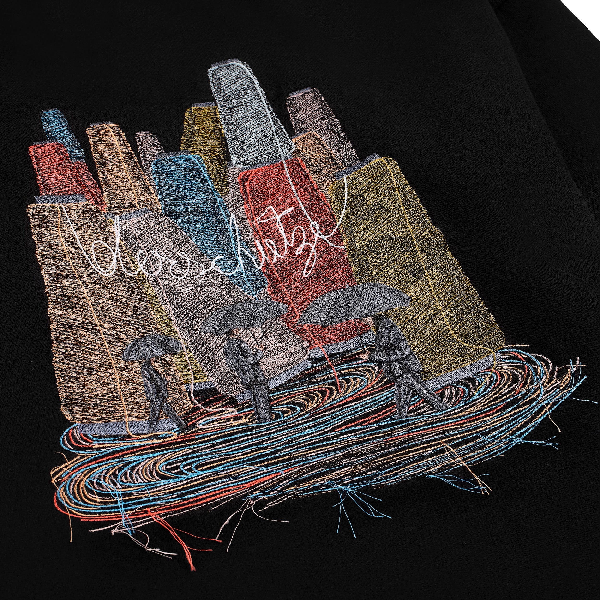 "embroidery" Hoodie black - Image 3