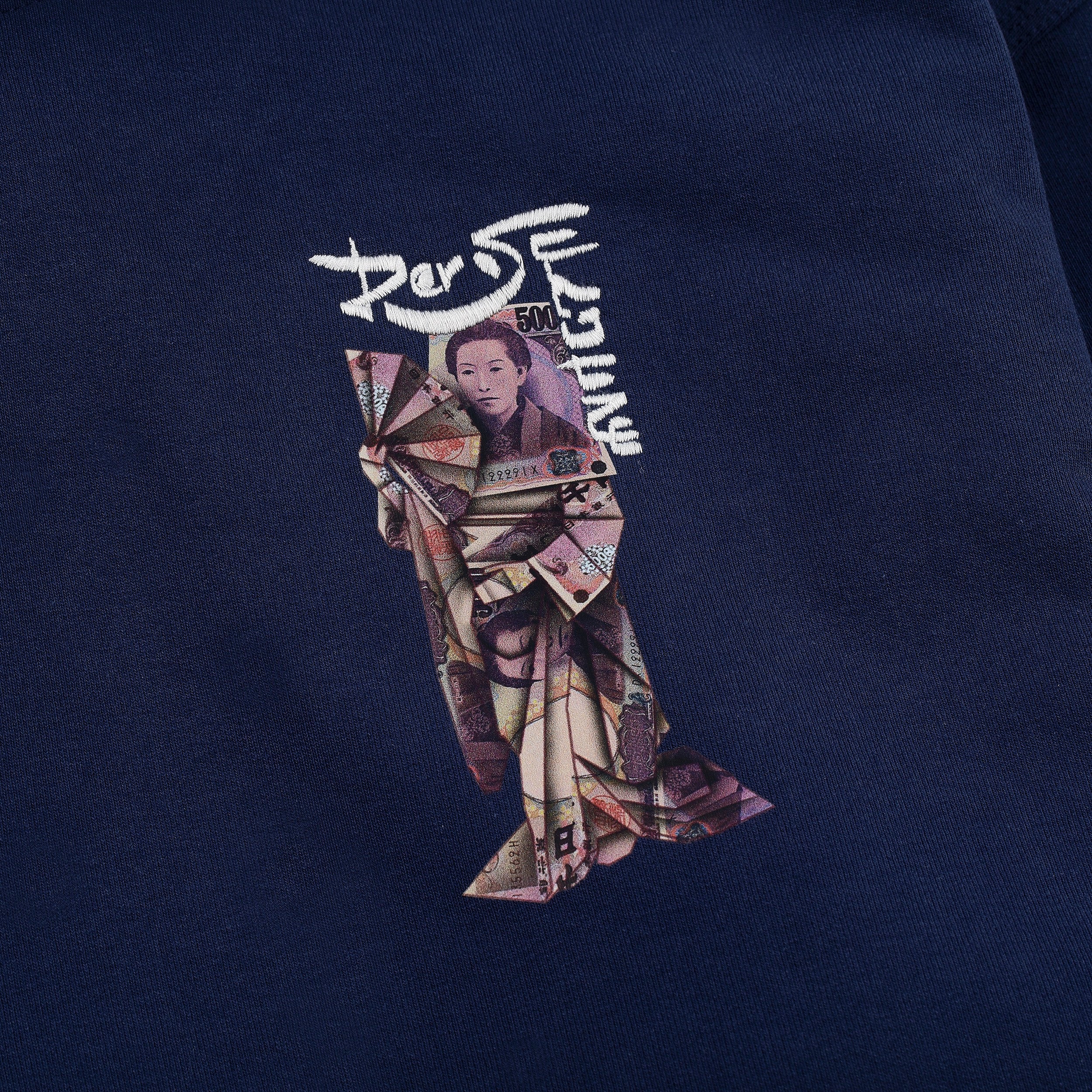 "yen" Hoodie Navy - Image 3