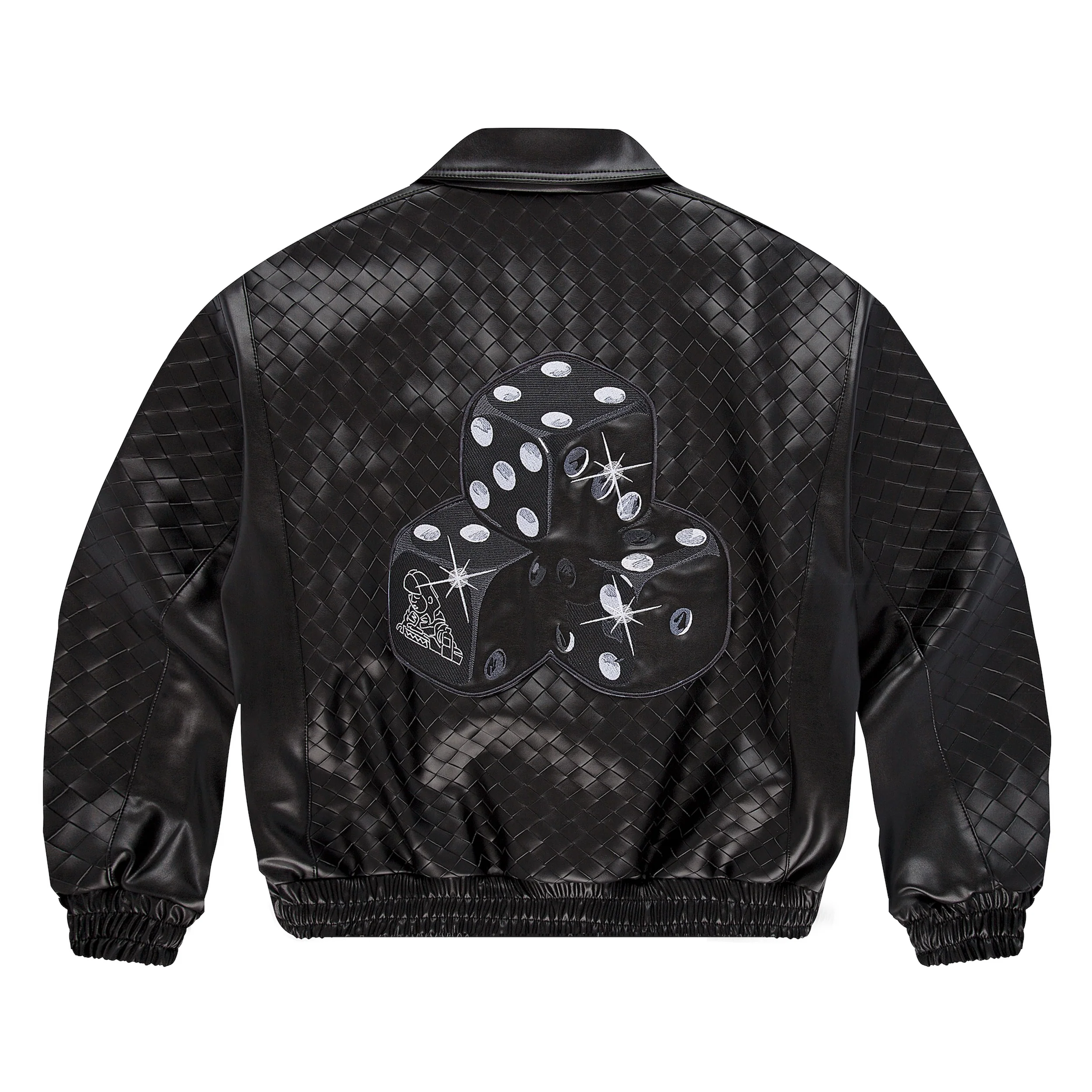 "dice" 3d woven leather Jacket - Image 2