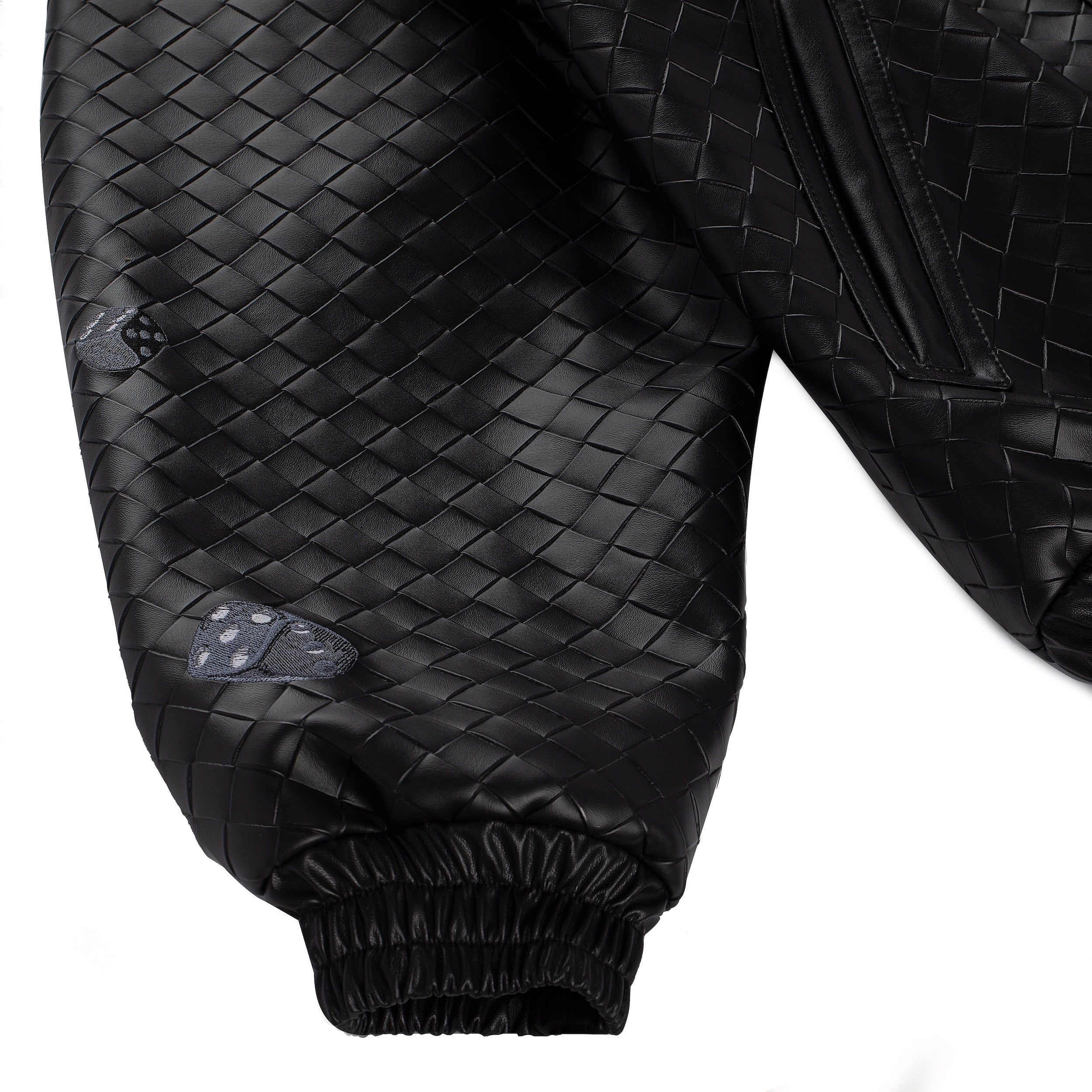 "dice" 3d woven leather Jacket - Image 3