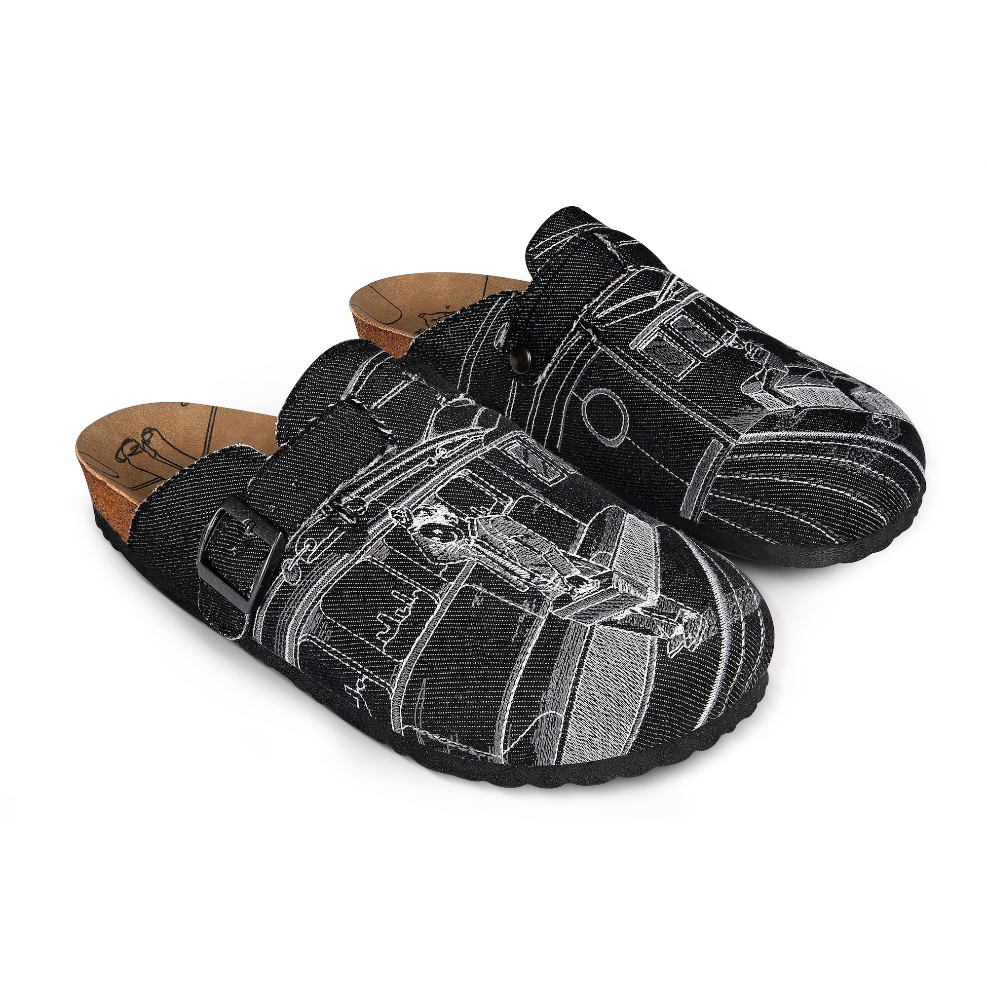 "faces" clogs black denim - Image 3