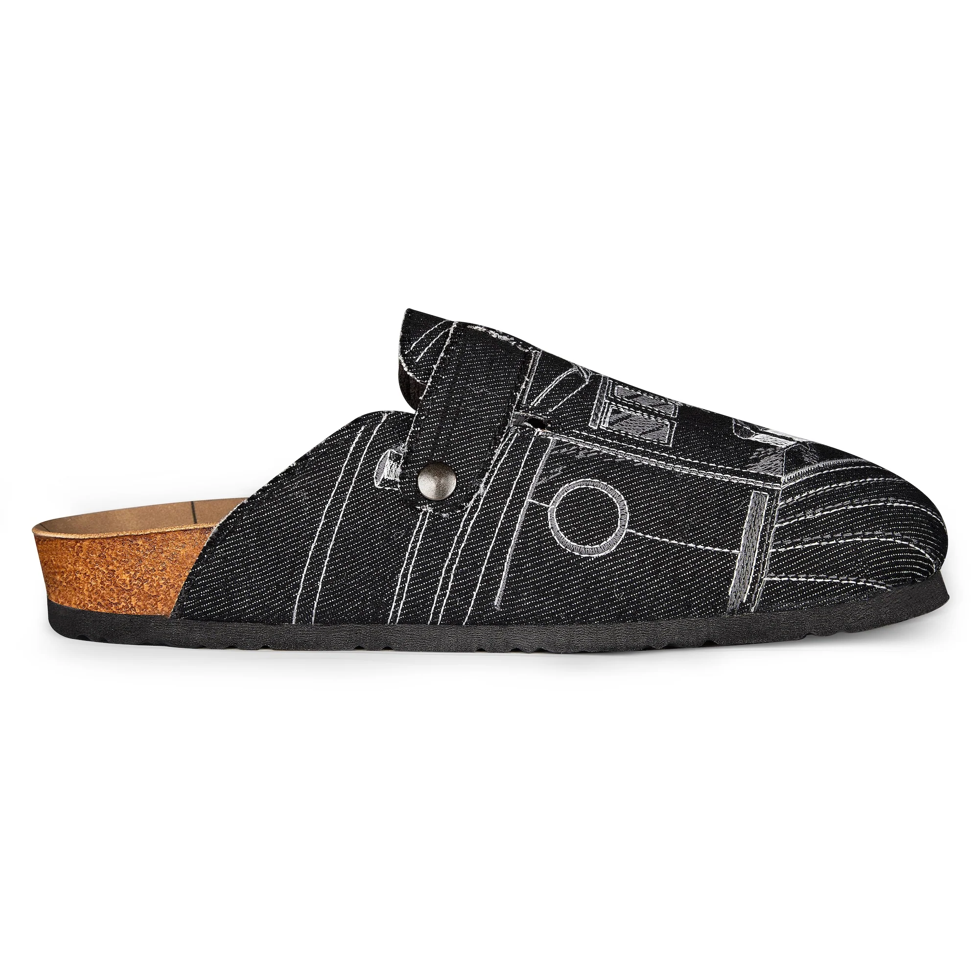 "faces" clogs black denim - Image 8
