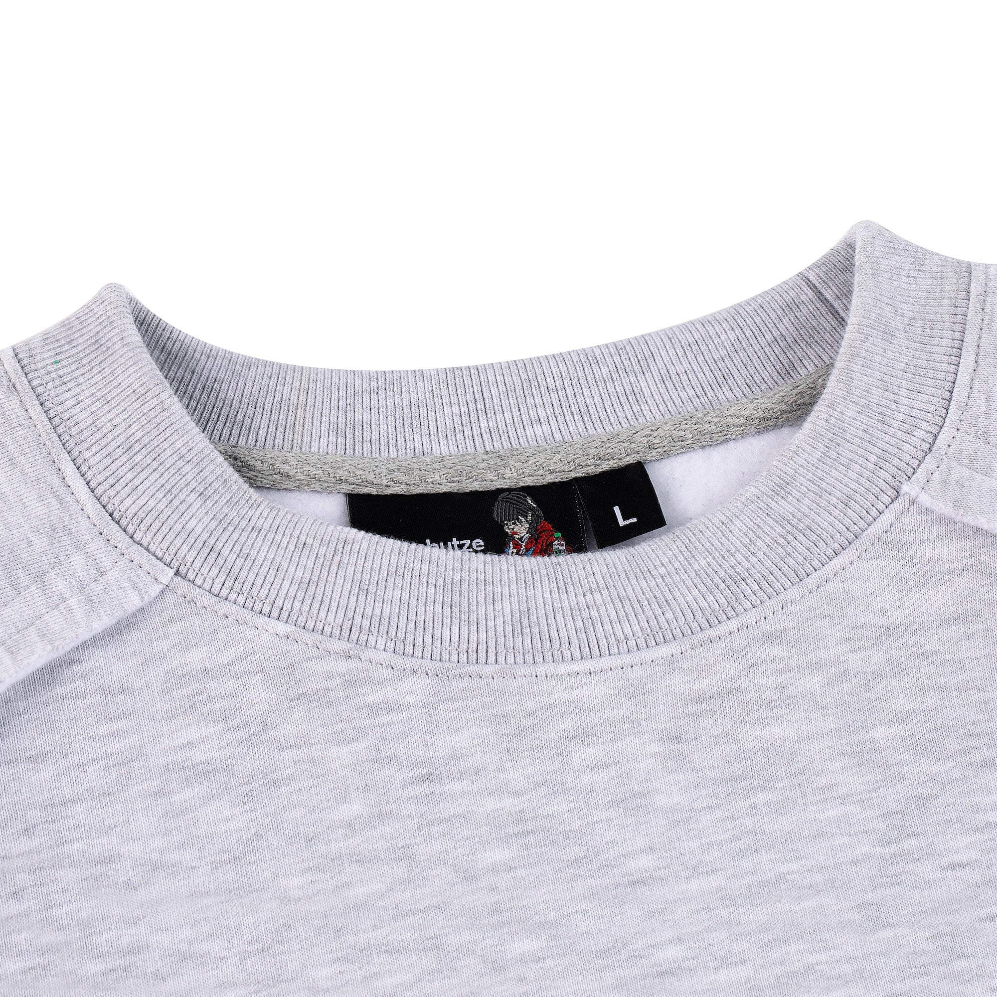 "faces" crewneck raw edged grey - Image 3